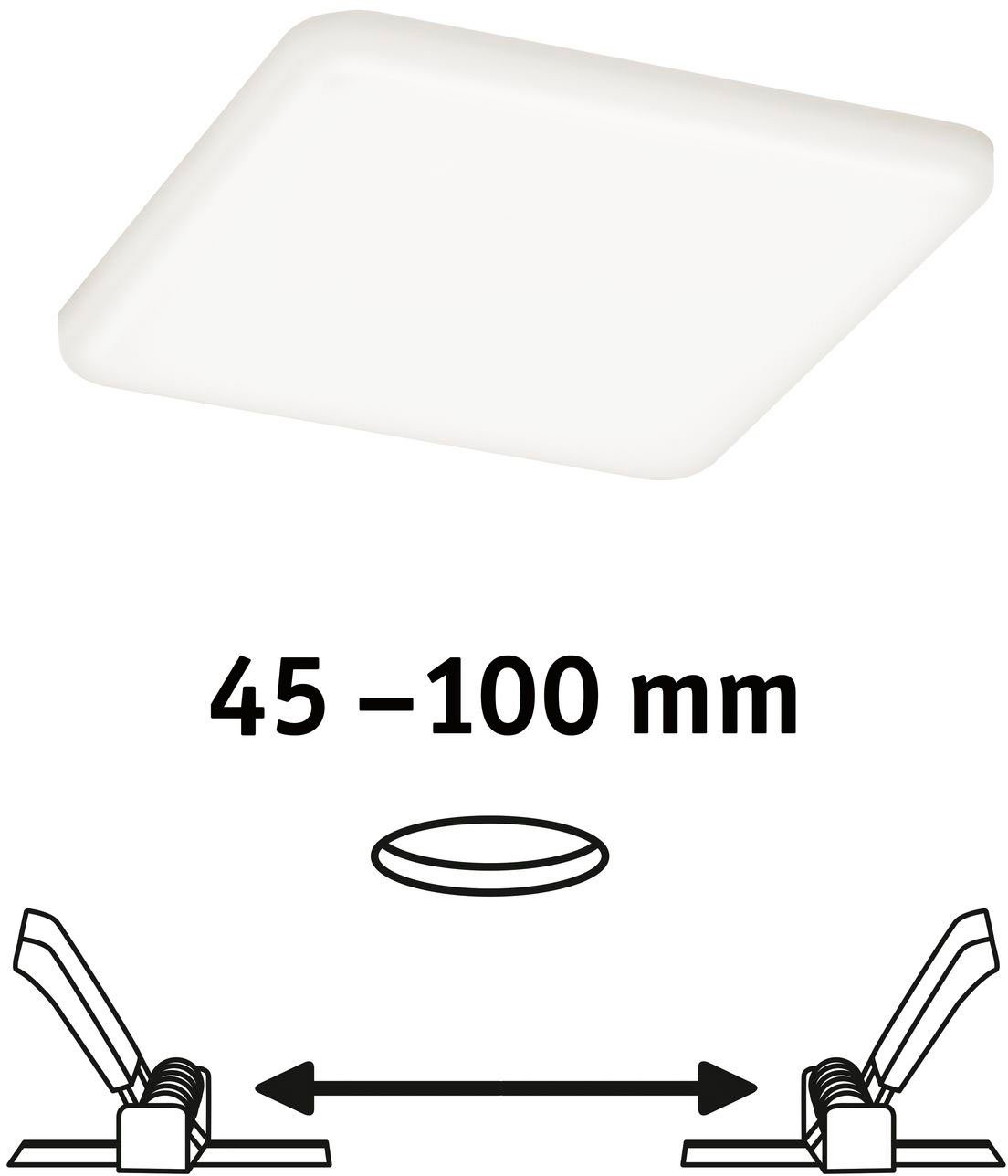 Paulmann Ledinbouwlamp LED Inbouwpaneel Veluna VariFit IP44 vierkant 125x125mm 8,5W 4.000K Satin (1 stuk)