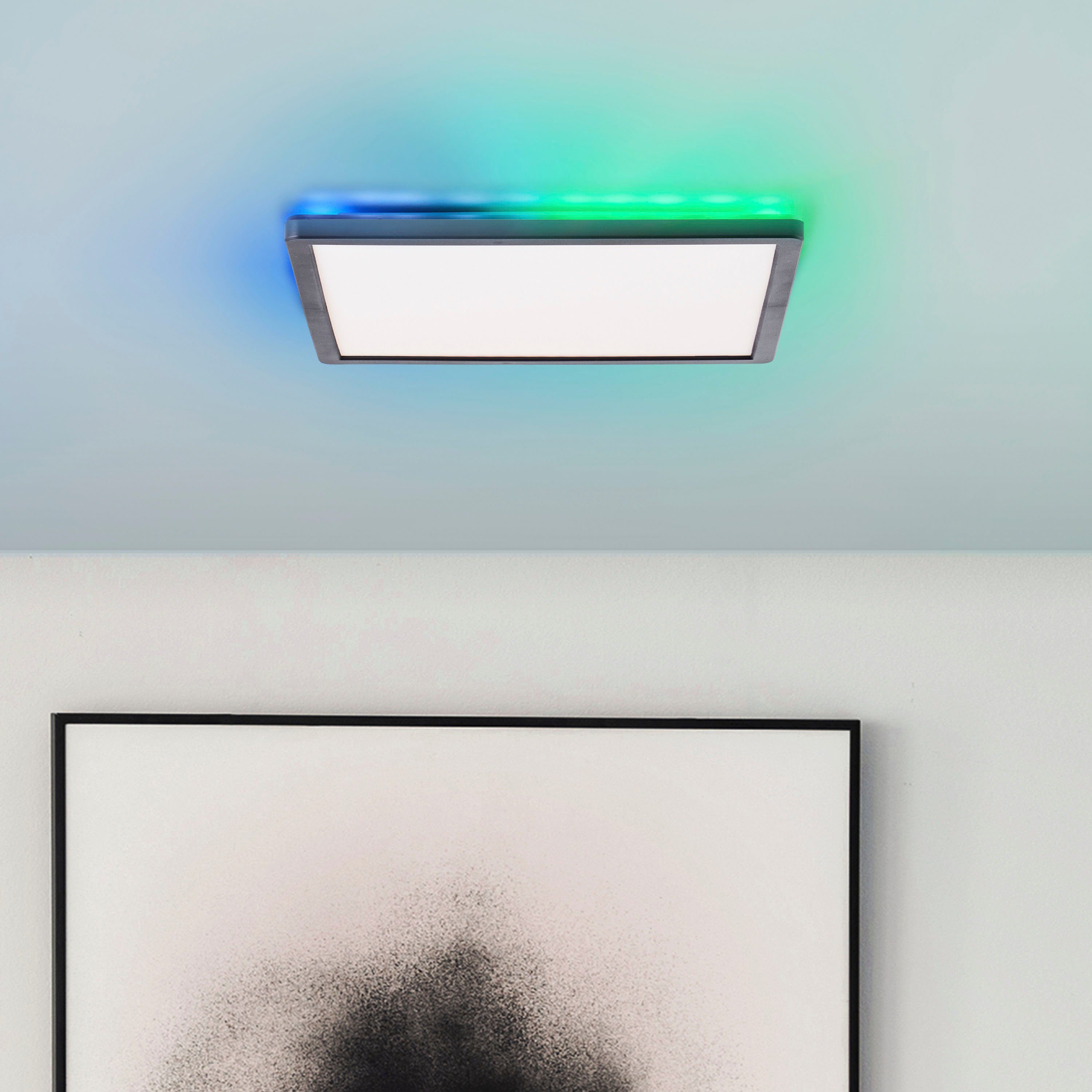 my home Led-plafondlamp Elliot 29,5 x 29,5 cm, 2200 lumen, 3000-6500 kelvin, wit/zwart (1 stuk)