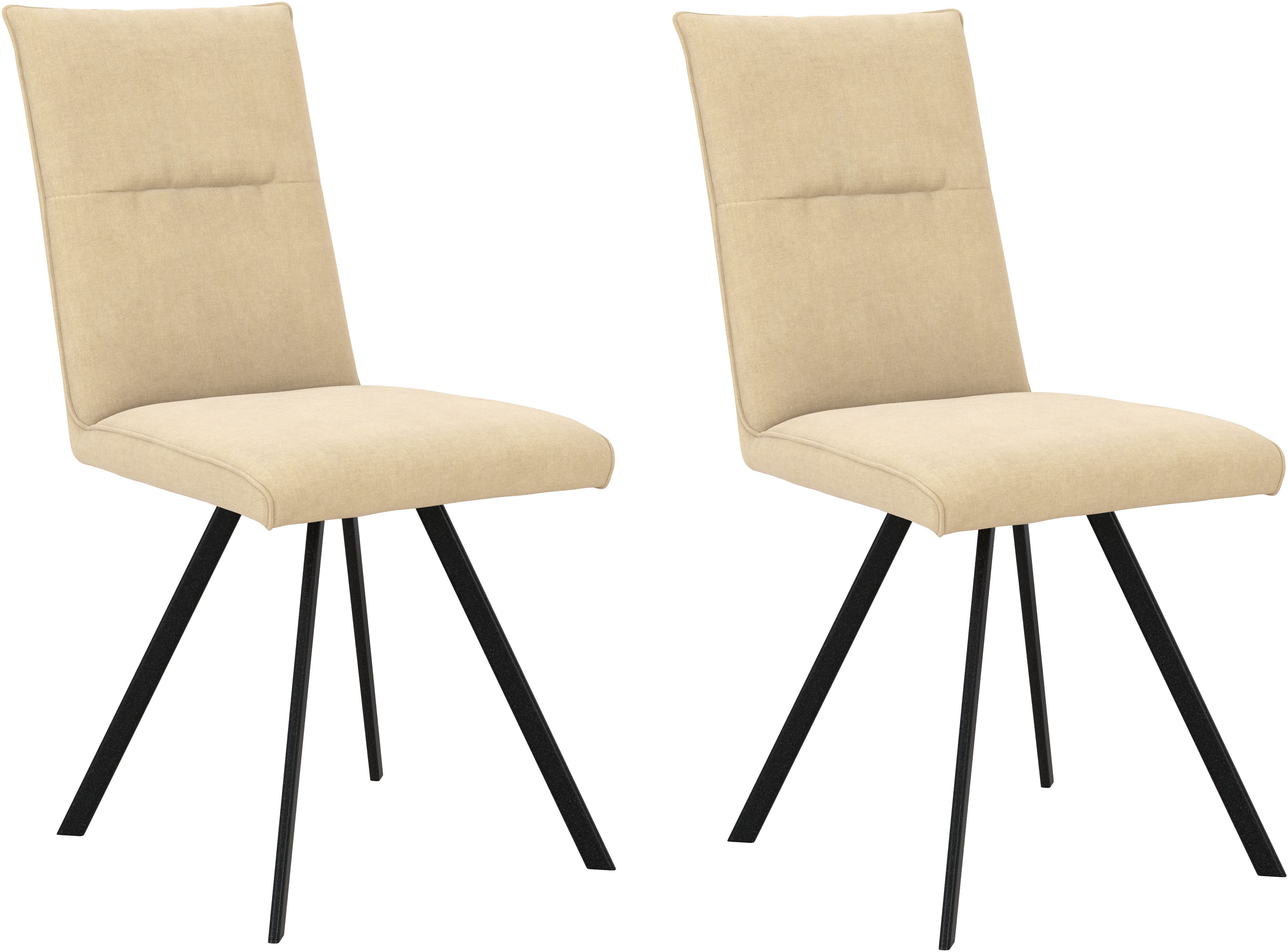 Home affaire Stoel met 4 poten Sava Metalen frame (set, 2 stuks) gestoffeerde stoelen wit