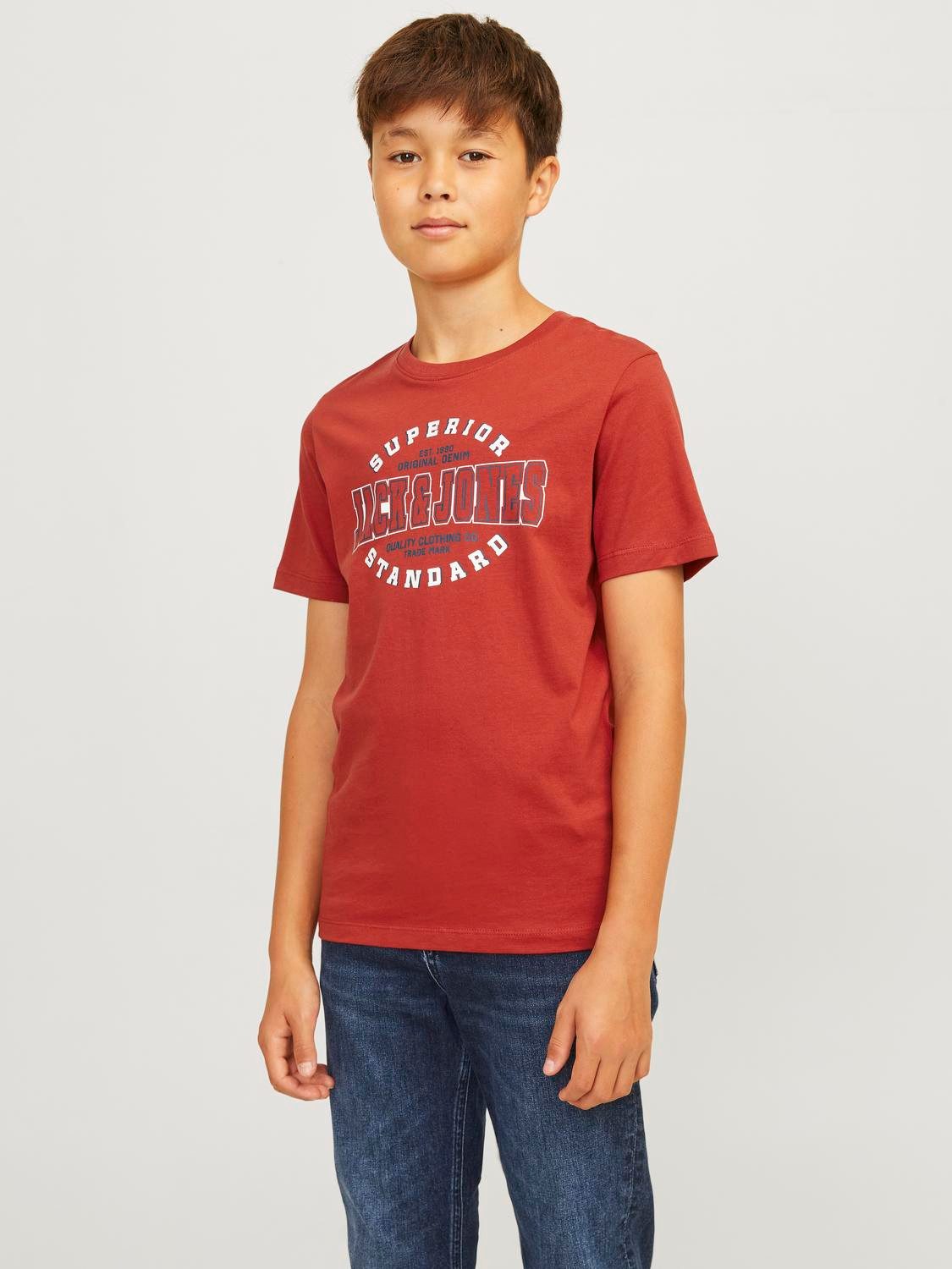 Jack & Jones Junior Shirt met ronde hals JJELOGO TEE SS O-NECK 2 COL S NOOS JNR