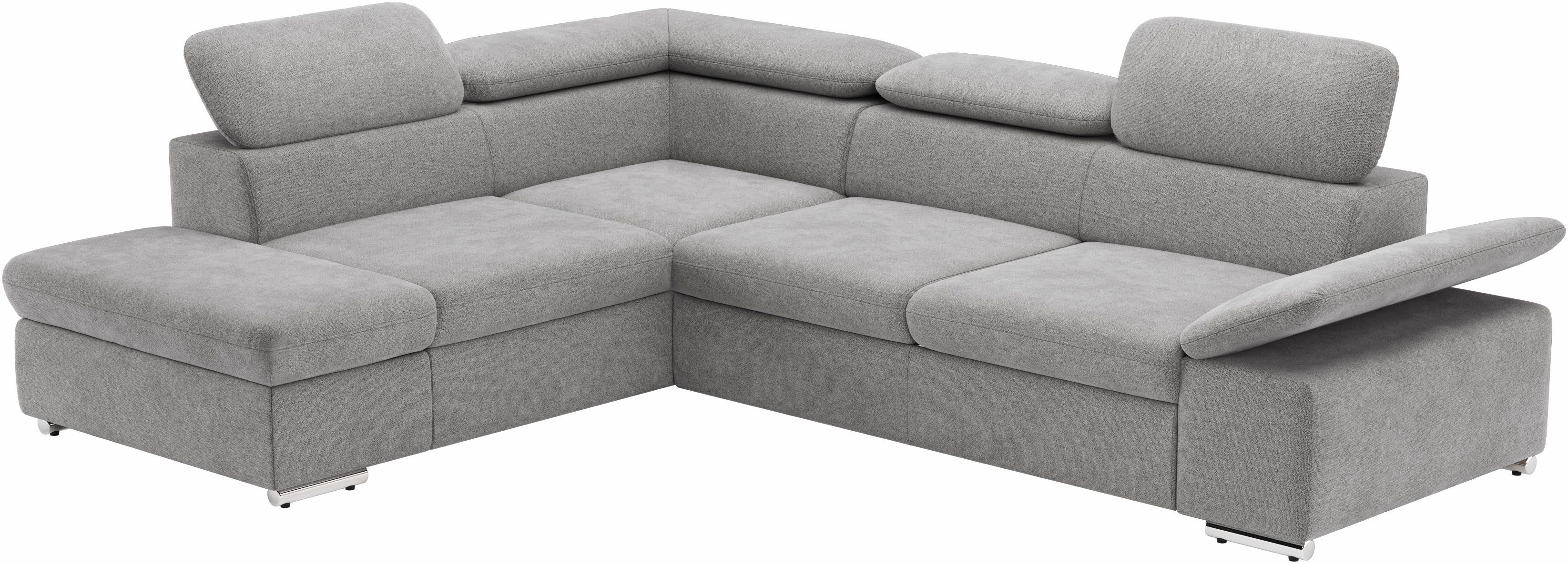 sit&more Hoekbank Valentine, L-vorm, bank met verstelbare arm- en hoofdsteun