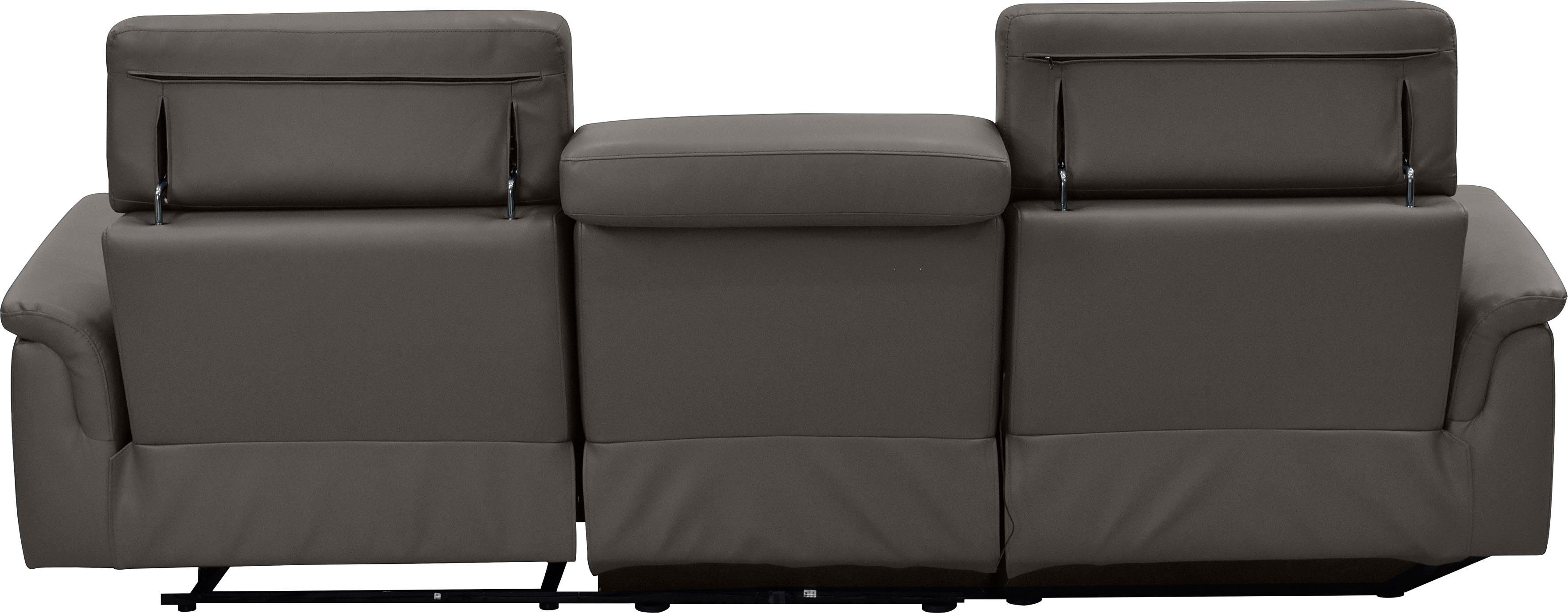 Places of Style Hoekbank Pareli, L-model, 259 cm, met récamier, echt leer, imitatieleer, weefstof
