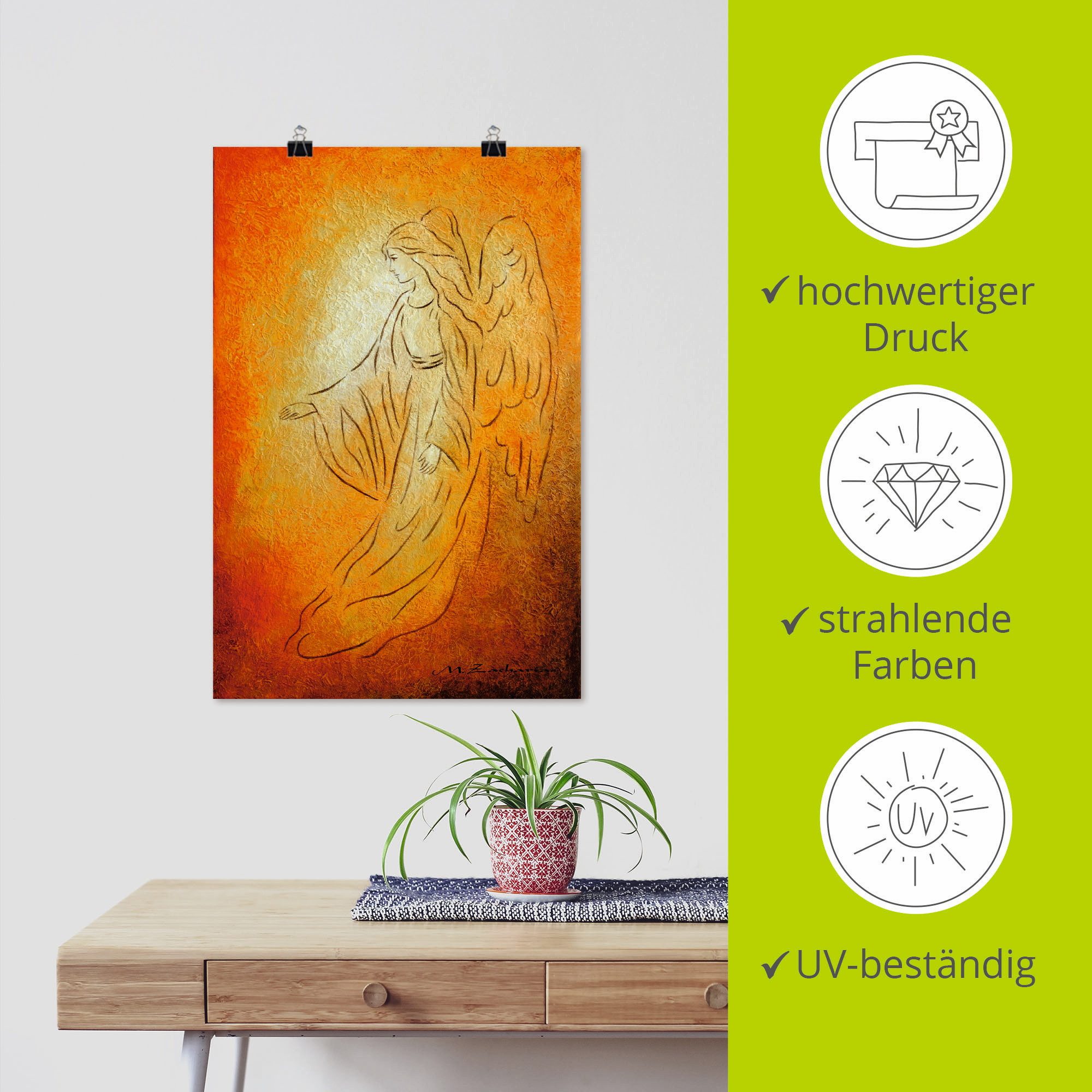 Artland Artprint Engel van de genezing - engelkunst als artprint van aluminium, artprint voor buiten, artprint op linnen, poster, muursticker