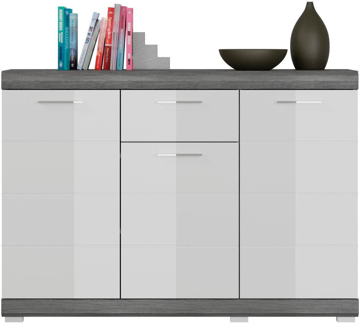 INOSIGN Kast Siena, breedte 120 cm, 3 deuren, 1 lade, 5 legplanken, 8 vakken