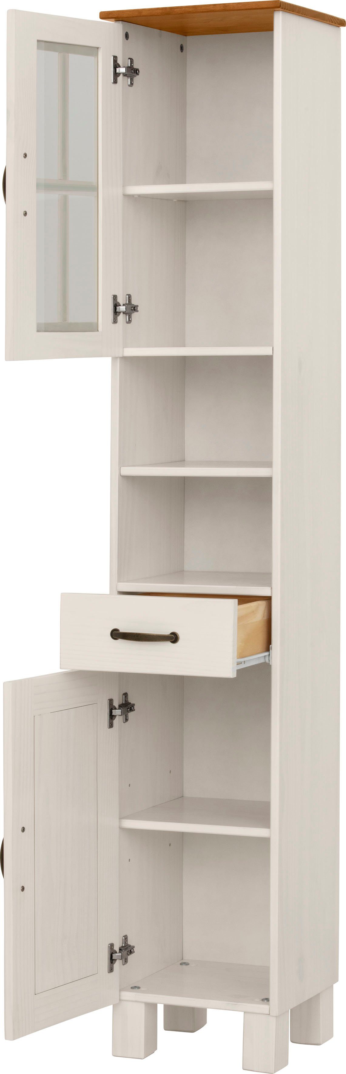 Home affaire Hoge kast Rodby Massief, FSC®-gecertificeerd hout, breedte 33 cm, hoogte 180 cm