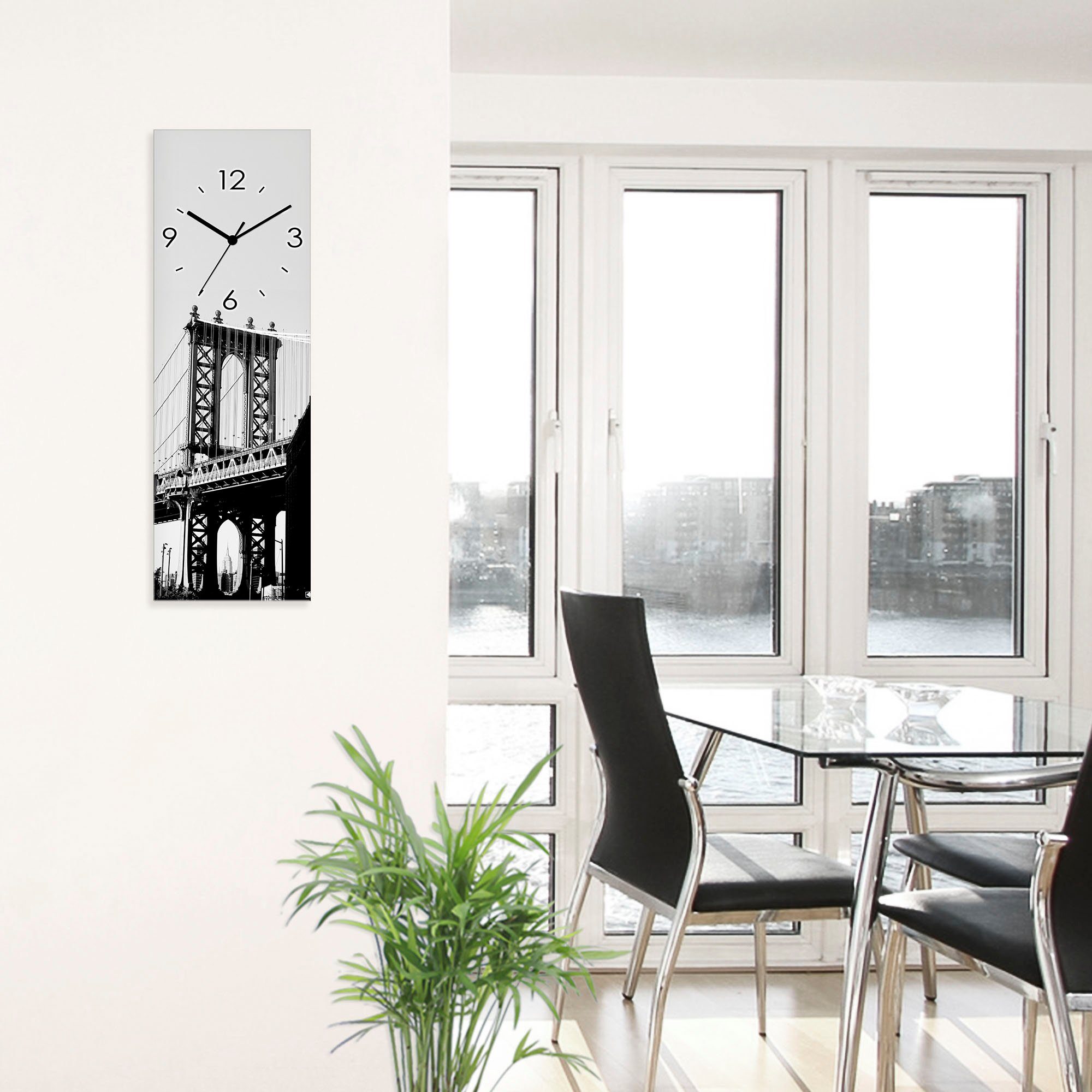 Artland Wandklok Dumbo Manhattan Bridge New York optioneel verkrijgbaar met kwarts- of radiografisch uurwerk, geruisloos zonder tikkend geluid