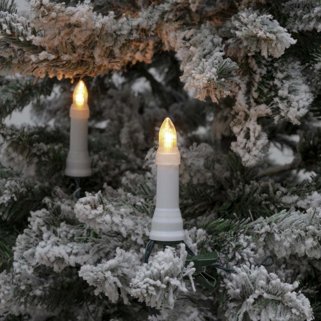 KONSTSMIDE Led-kerstboomkaarsen Kerstversiering buiten, kerstversiering Topperen, One String, 16 fonkelende amberkleurige dioden