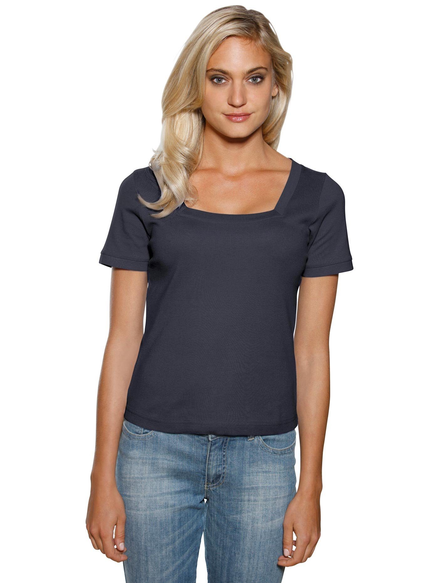 LINEA TESINI by Heine Shirt met korte mouwen Shirt met carréhals (1-delig)