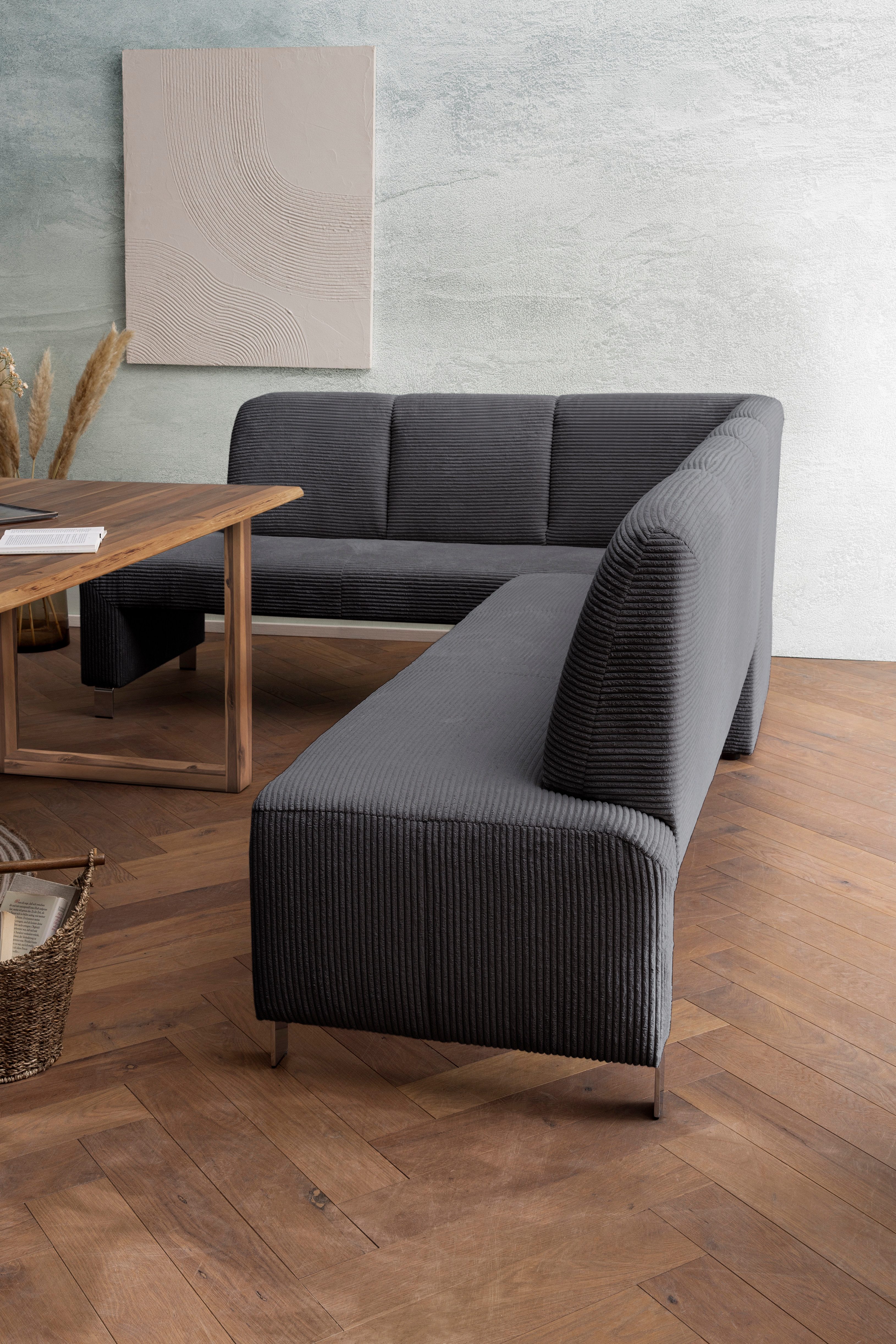 exxpo - sofa fashion Hoekbank Intenso, modern, keuze uit leer of textiel, 264/197 cm (B/D) hoge bodemvrijheid, vrij in de ruimte te plaatsen, hoog zitcomfort