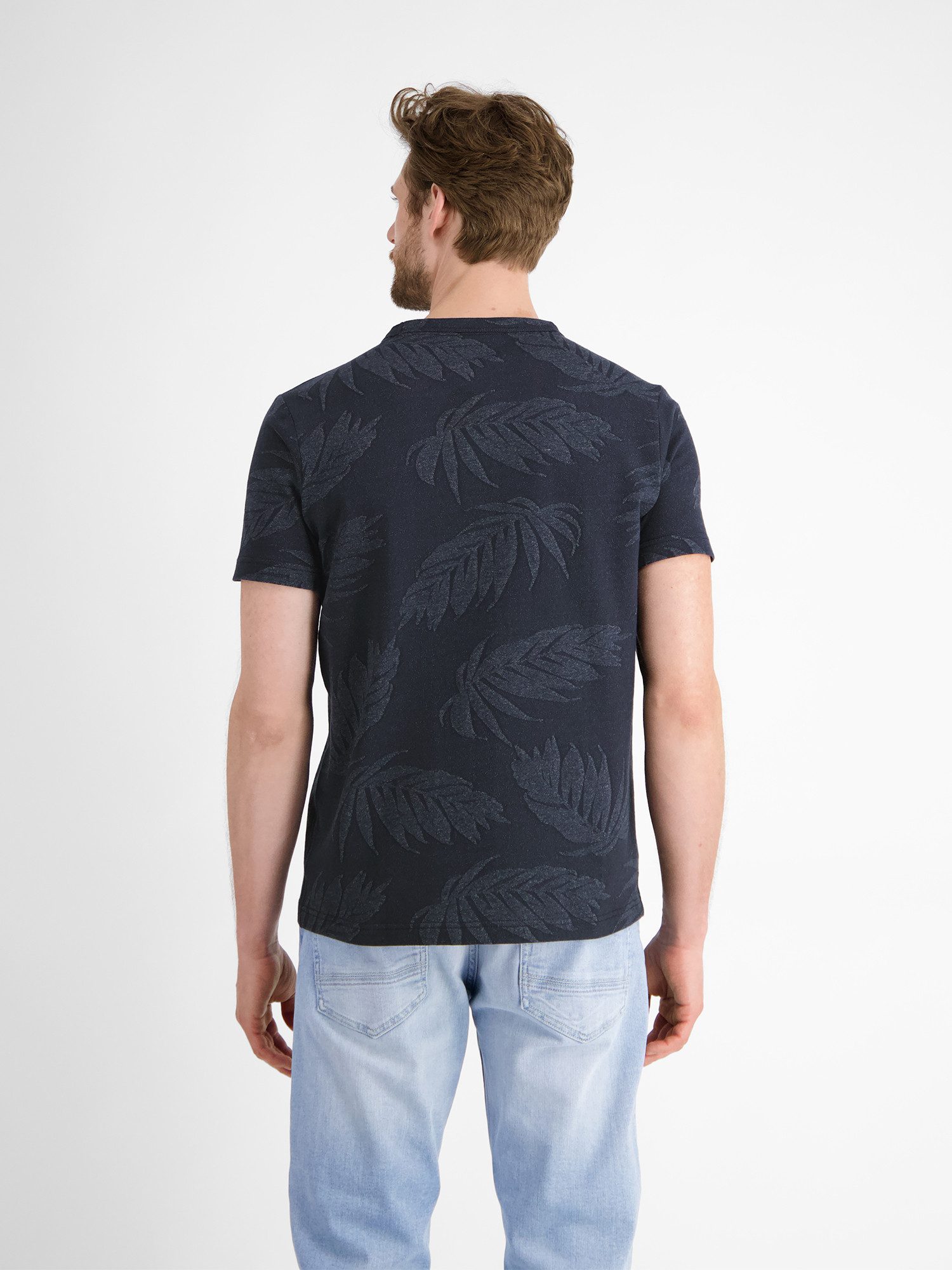 Lerros T-shirt LERROS jacquard T-shirt voor heren