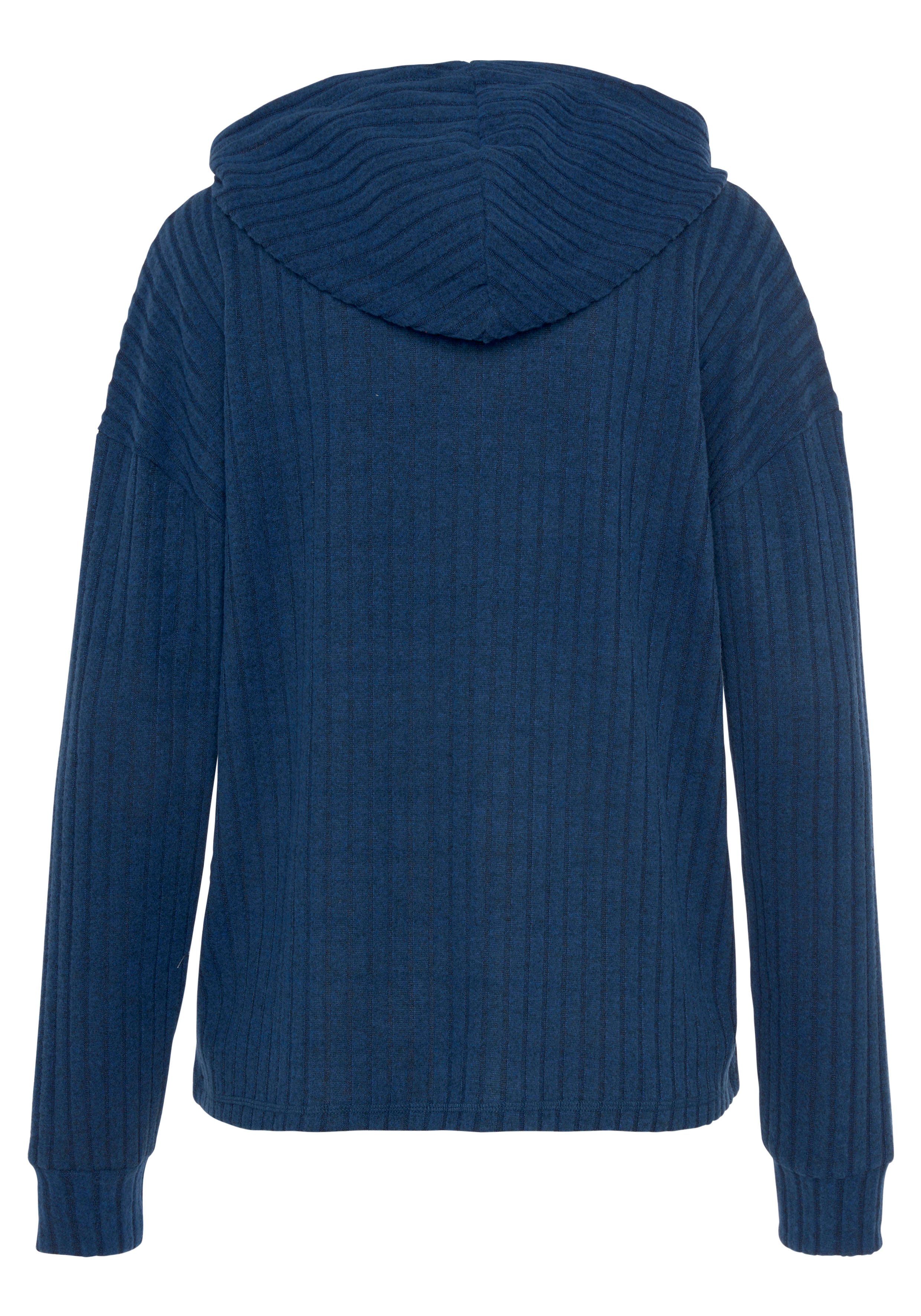 Lascana Hoodie Breipullover met capuchon en gemêleerd uiterlijk, loungewear