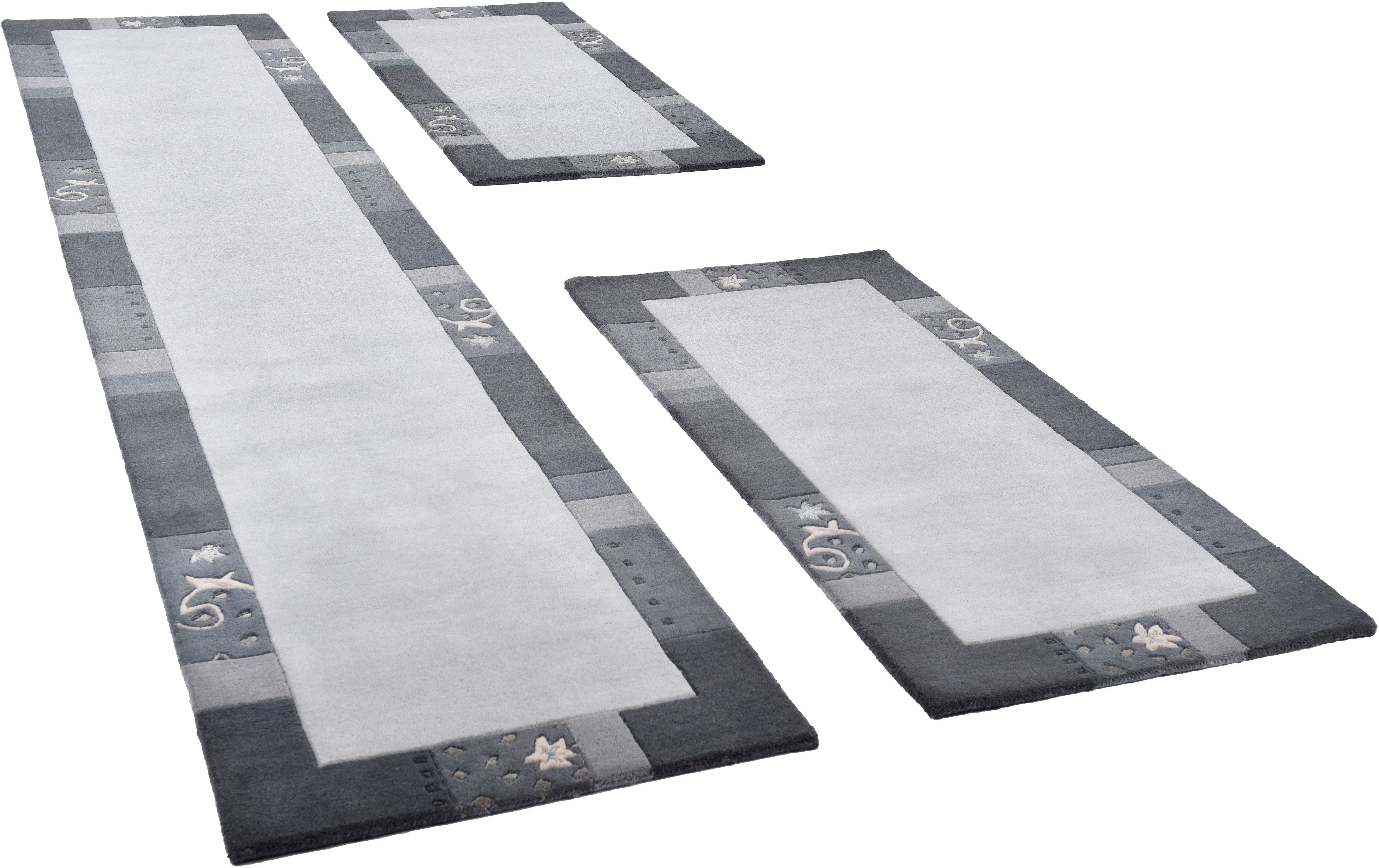 THEKO Set slaapkamerkleedjes Royal Gang Slaapkamerkleed, 3-delige loperset voor de slaapkamer, 100% wol