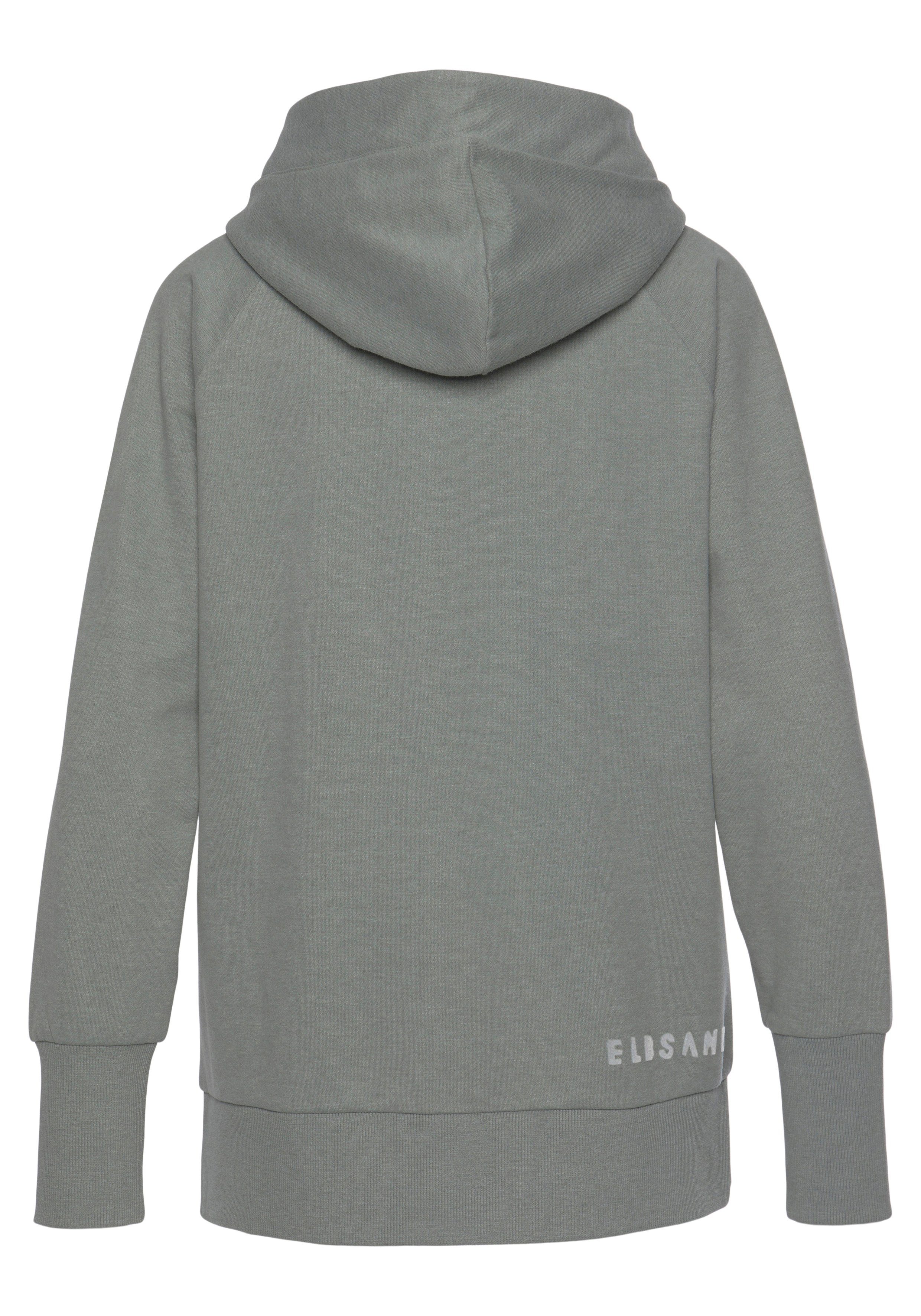 Elbsand Hoodie Svana met logoprint, comfortabele hoodie, zijslitsen