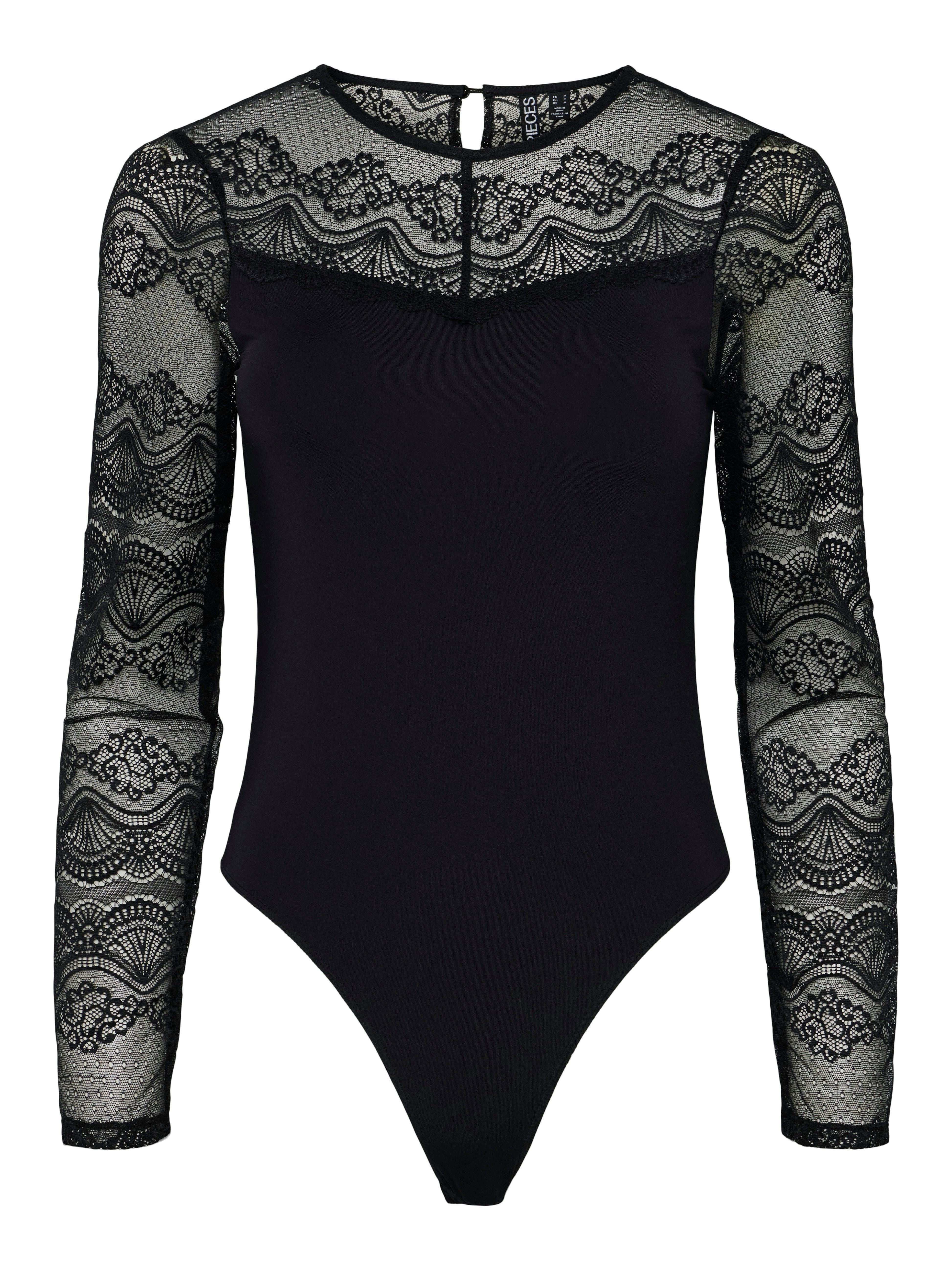 pieces Body met lange mouwen PCSINNA LS BODYSTOCKING NOOS