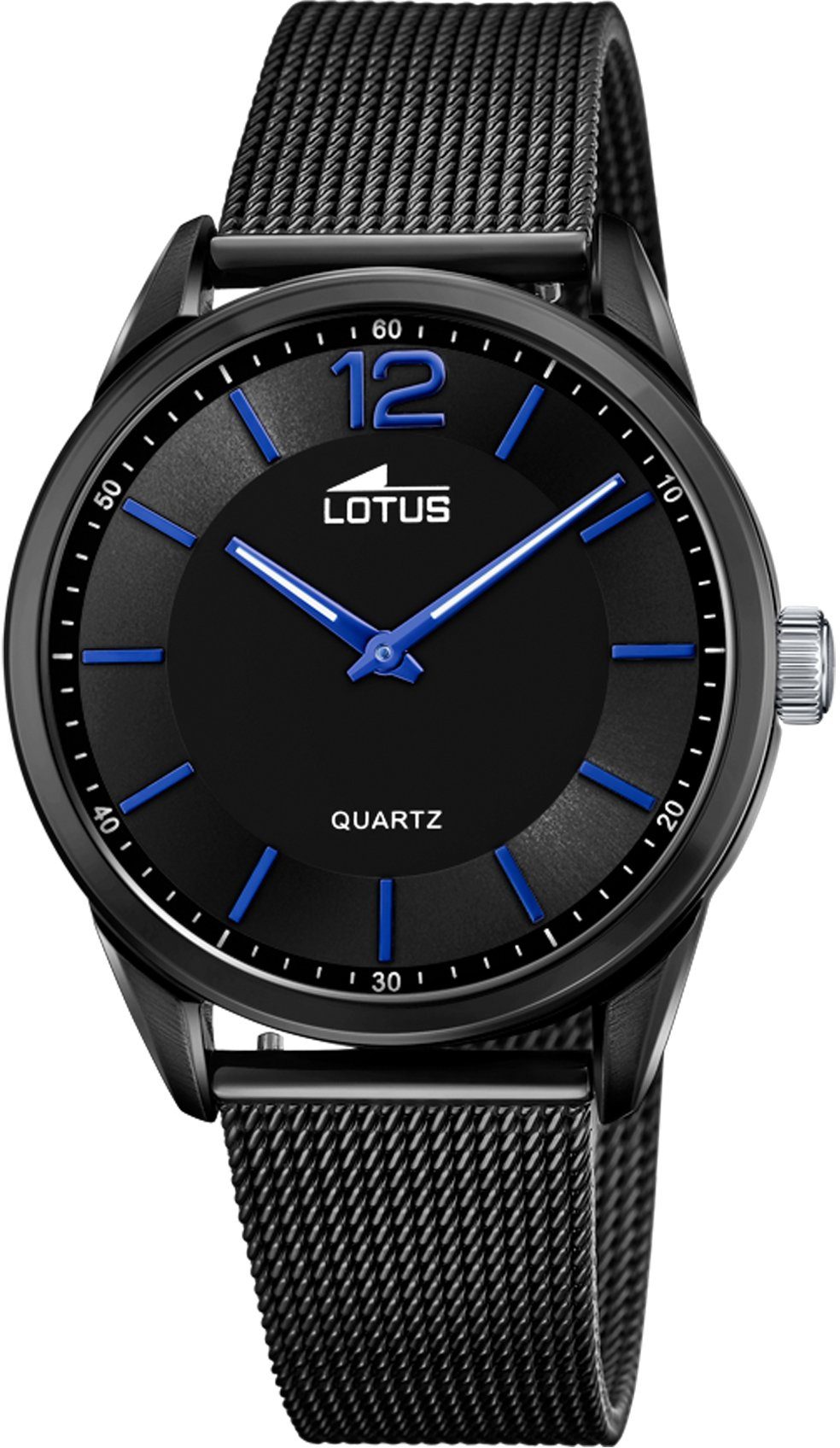 Lotus Kwartshorloge Polshorloge, herenhorloge, cadeau-idee, roestvrijstalen band (set, 2-delig, Met wisselband)