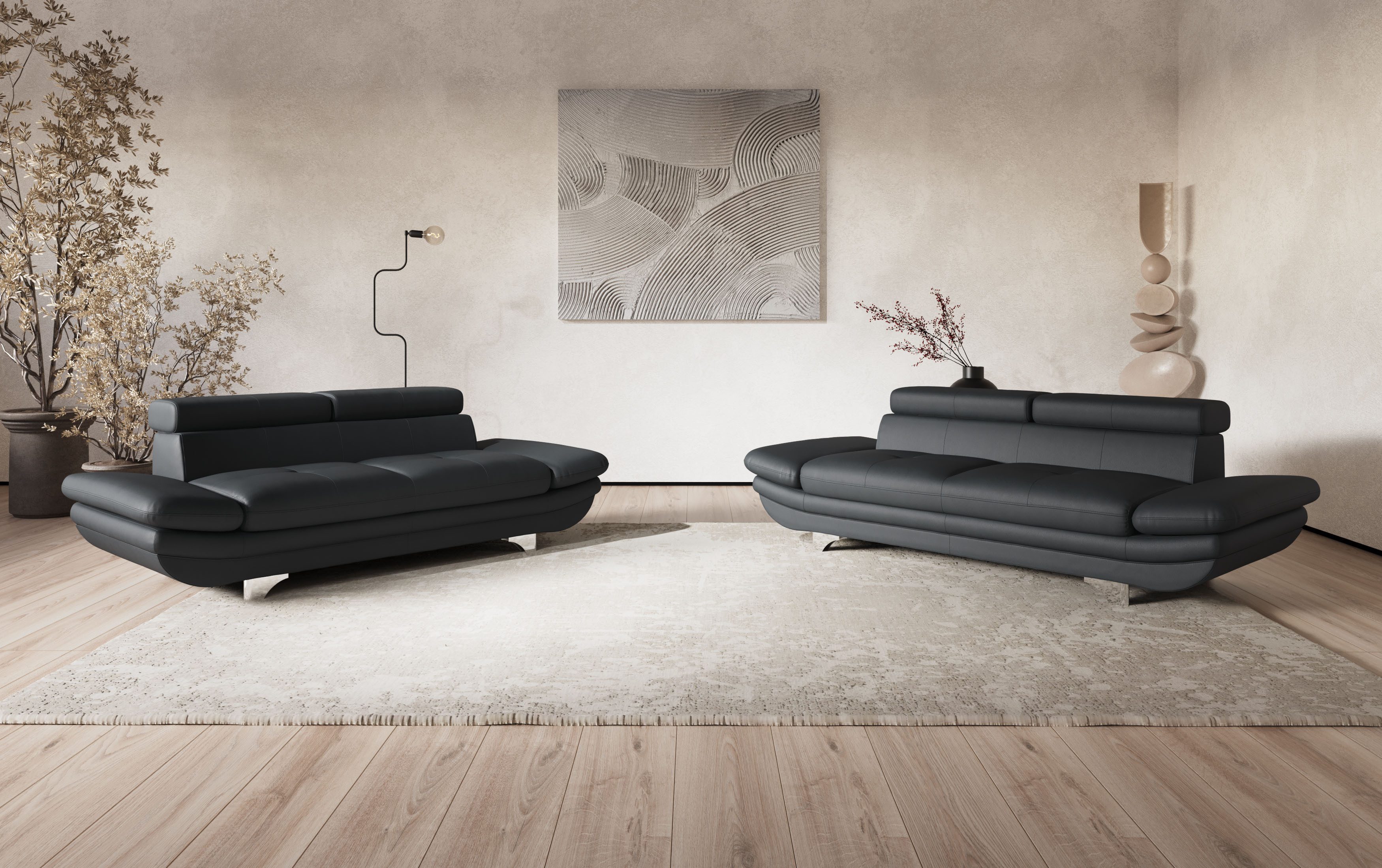COTTA 3-zitsbank Enterprise Big-sofa, met verstelbare armleuning en rugleuning