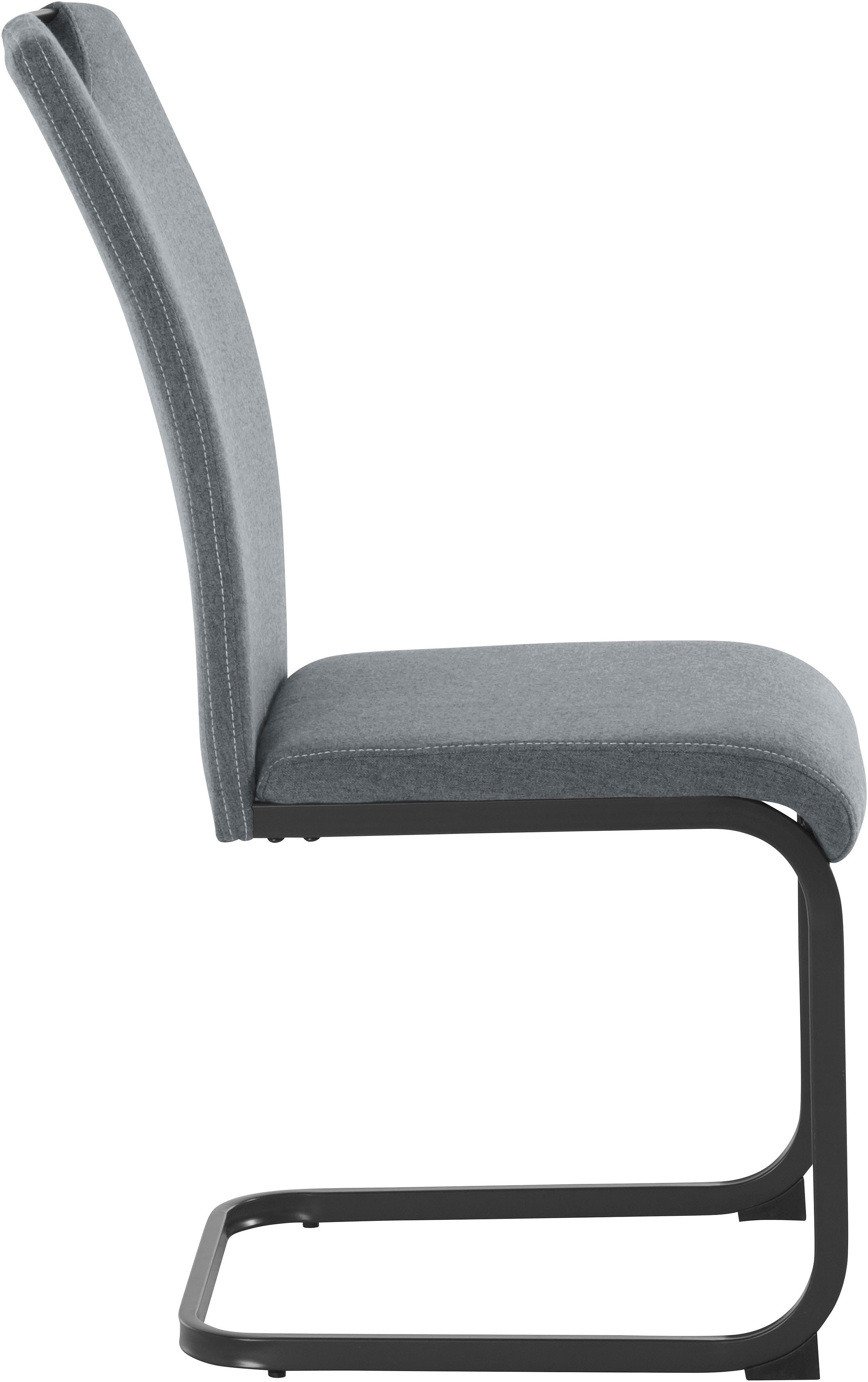 Homexperts Eetkamerstoel Viva (set van 2 of 4), overtrekstof in weefstof, metalen frame in antraciet (set)