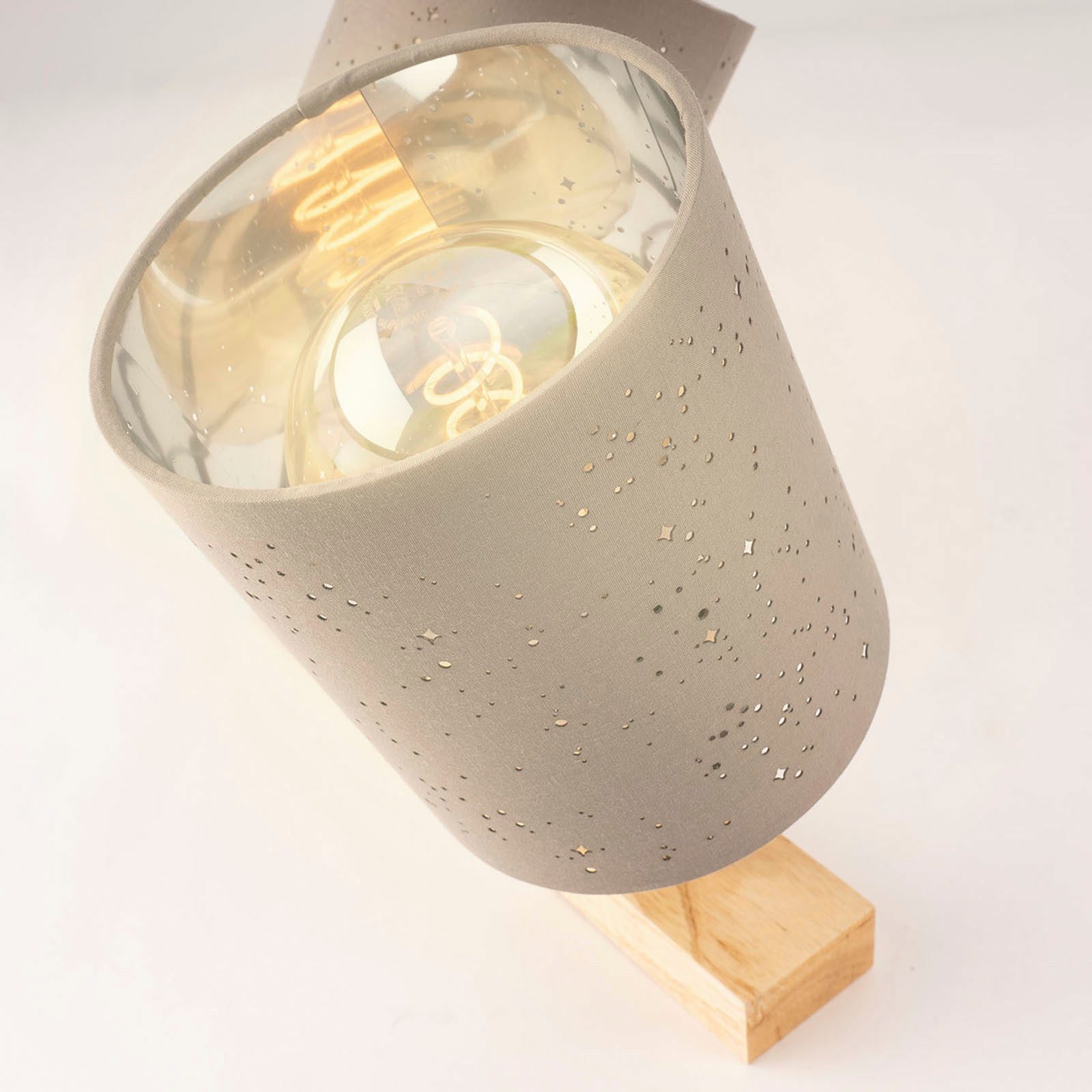 Briloner Leuchten Plafondspot Spotlamp, taupe, hout, 2xE27 excl.