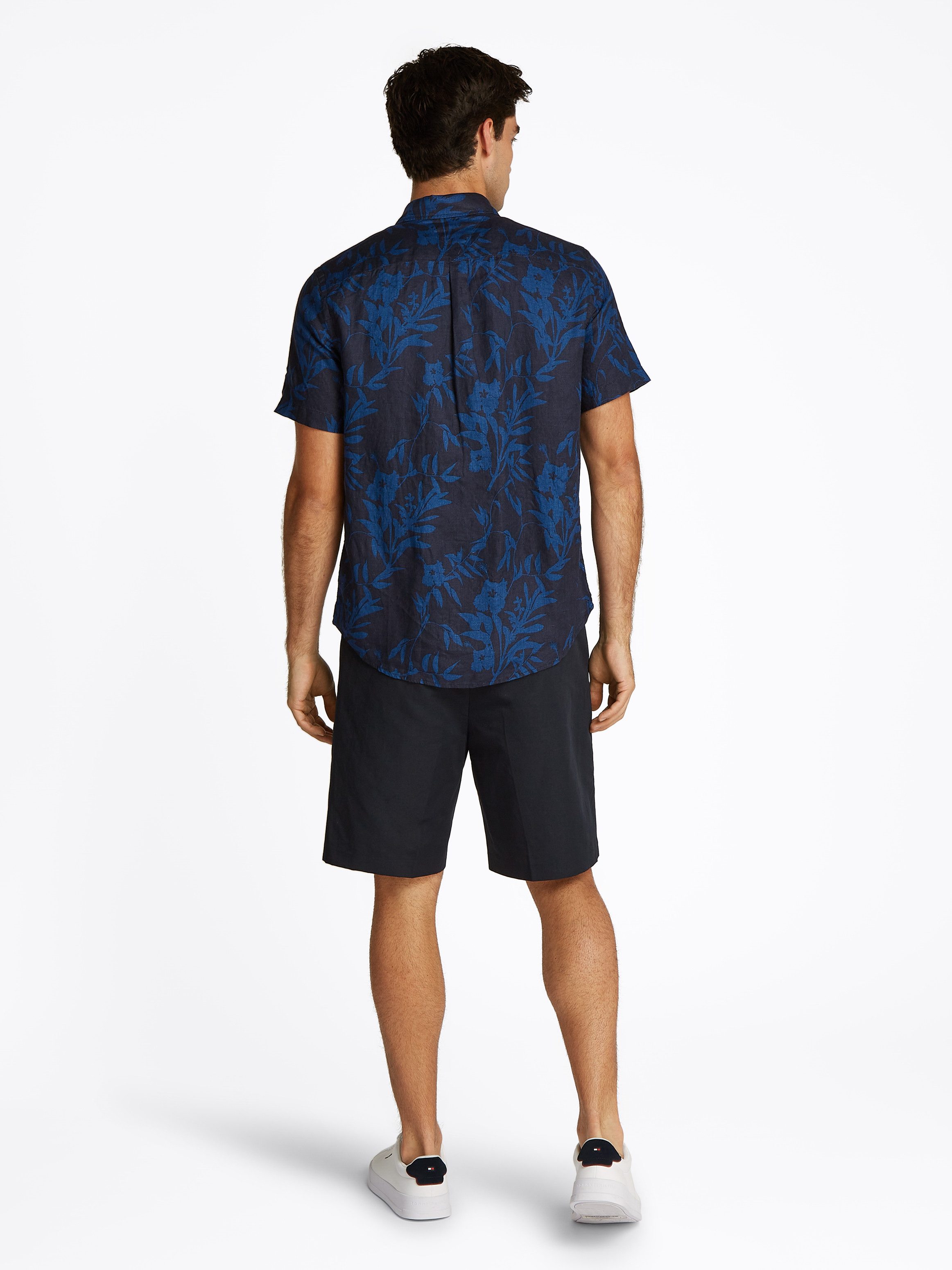 Tommy Hilfiger Linnen overhemd LINEN TROPICAL PRT SS RF SHIRT