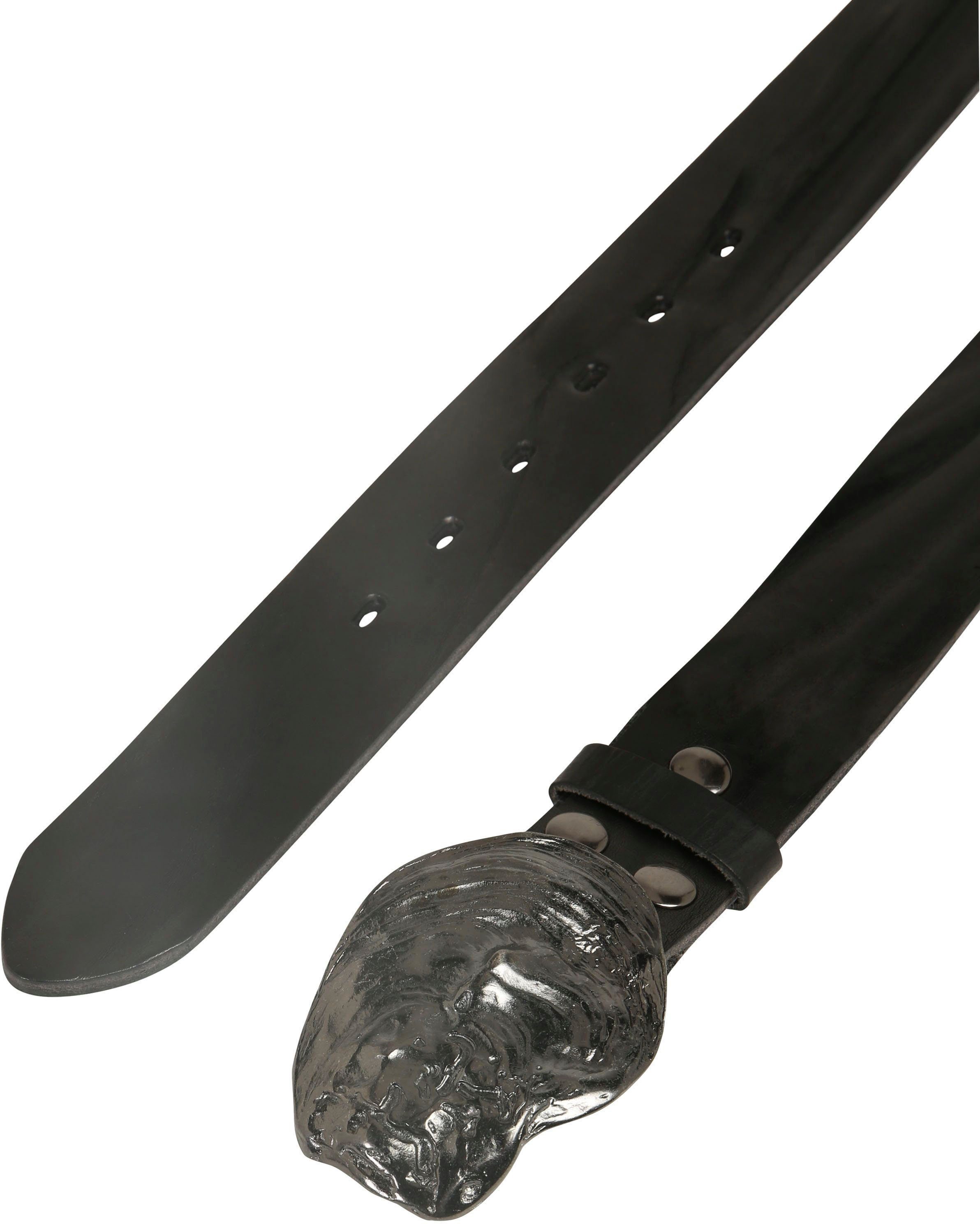 RETTUNGSRING by showroom 019° Leren riem met glanzende gesp