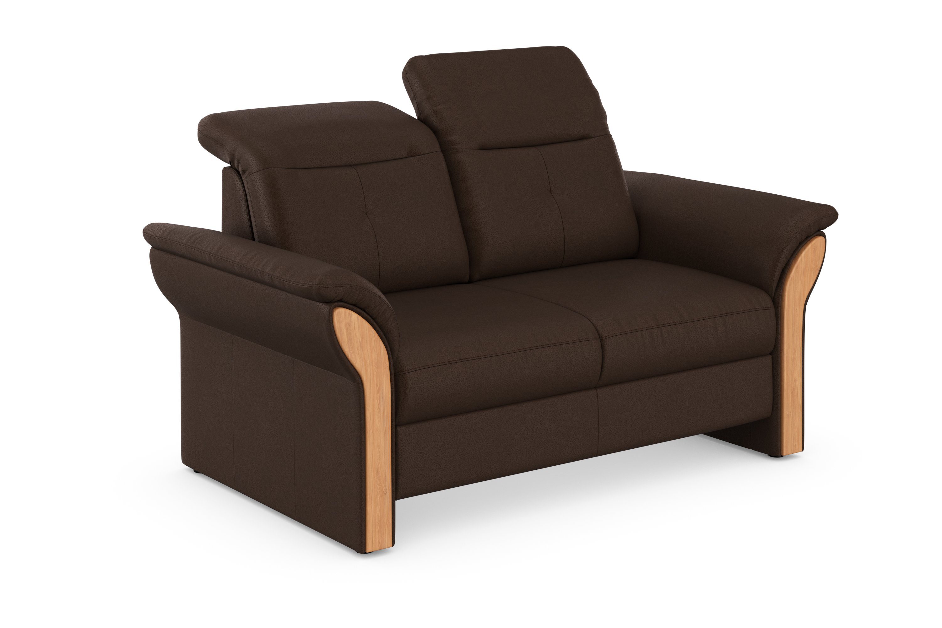 Home affaire 2-zitsbank Dangast Verstelbare hoofdsteun, houten frontlijsten, naar keuze ook in Easy clean bekleding