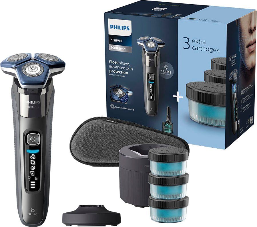 Philips Elektrisch scheerapparaat Shaver Series 7000 S7887/63 4 reinigingscartridges,...