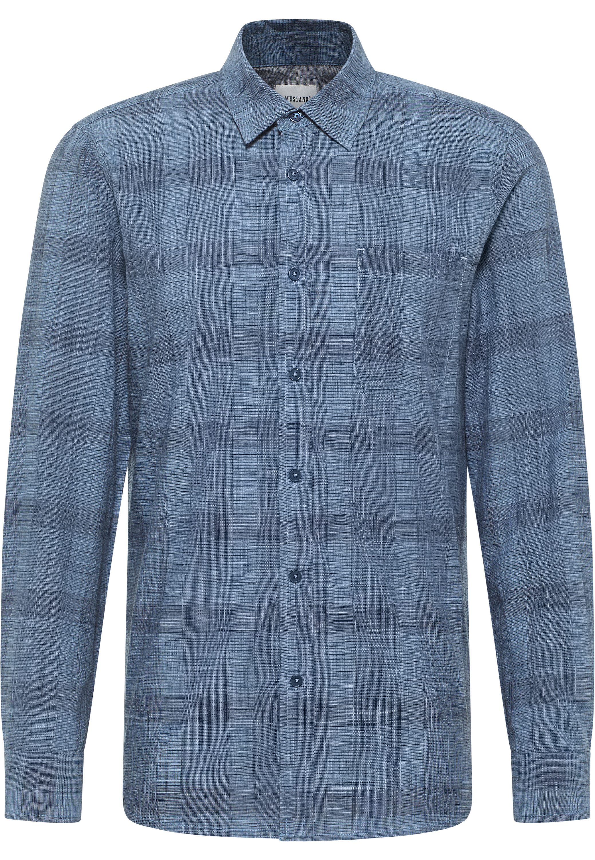 MUSTANG Overhemd met lange mouwen Heren stijl Cullman heren overhemden maat L blauw