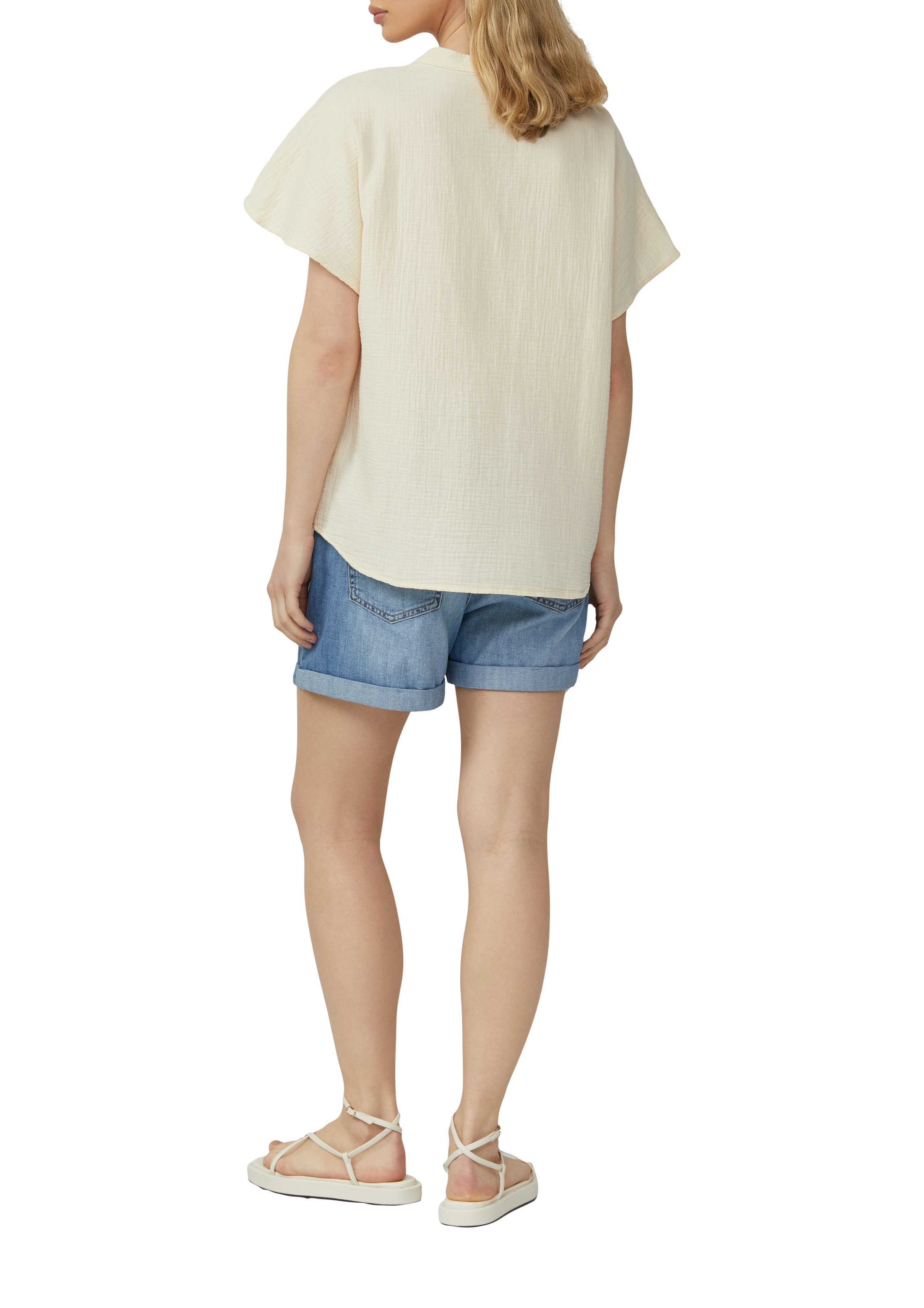 Q/S designed by Blouse met korte mouwen van mousseline