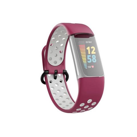 Hama Smartwatch-armband Sportarmband für Fitbit Charge 5, atmungsaktives Uhrenarmband