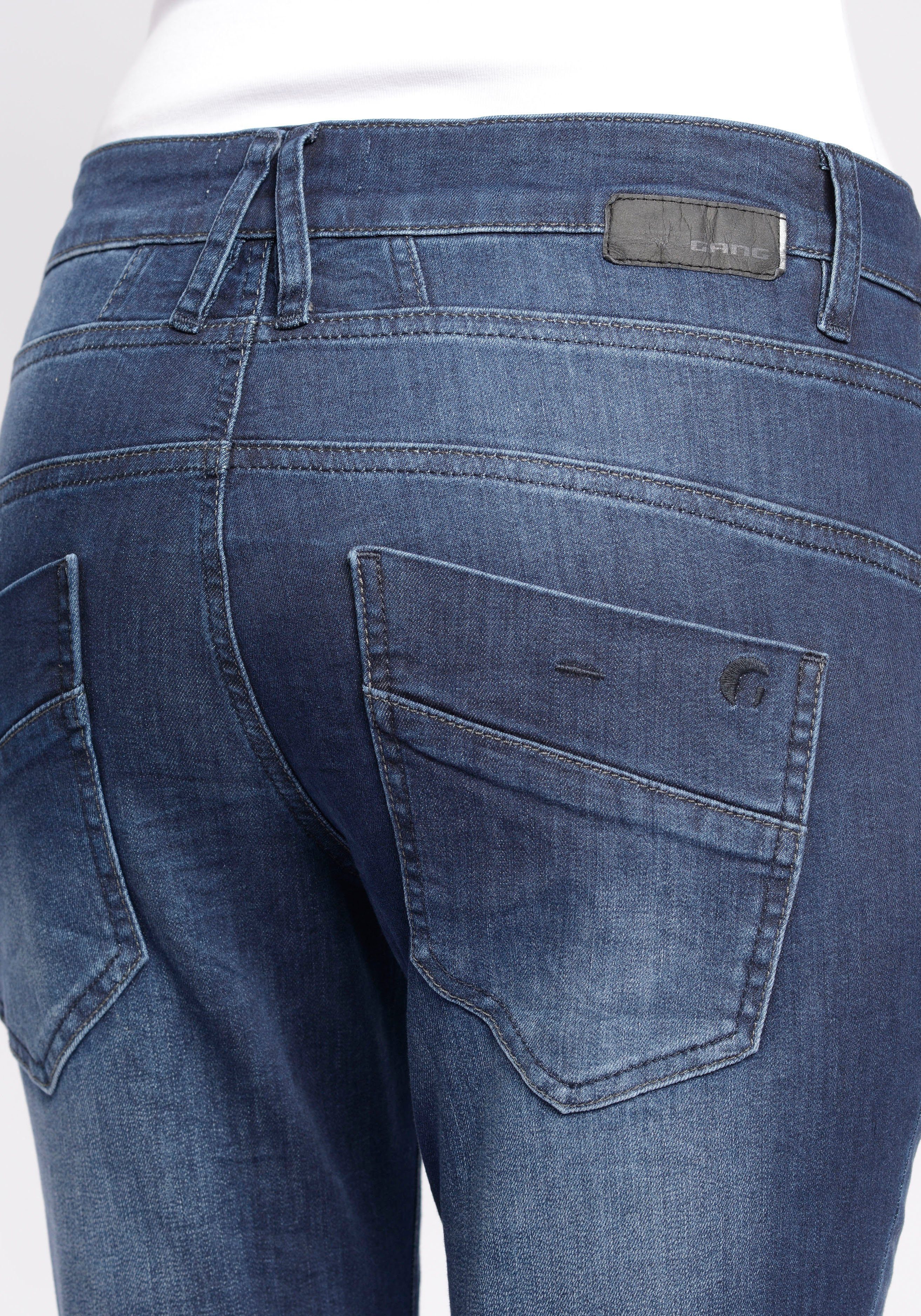 GANG Slim fit jeans 94New Georgina met karakteristieke figuurnaden in de breedte over het bovenbeen