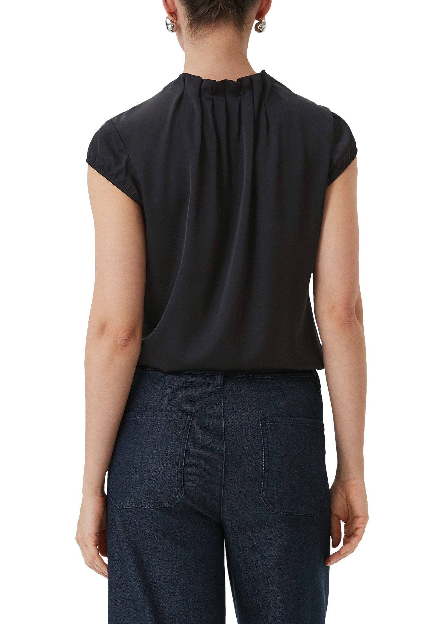 Comma Satijnen blouse met ruches