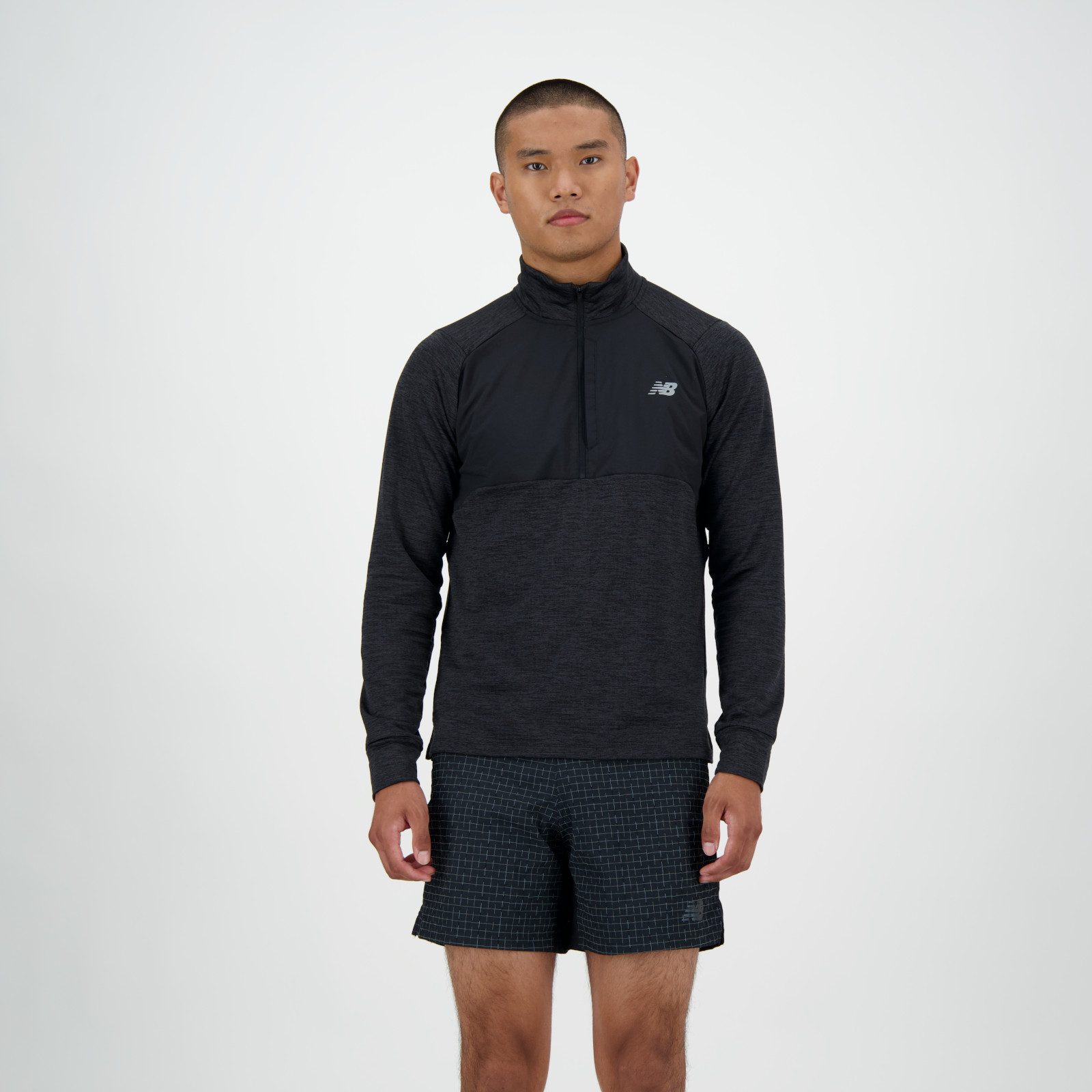 New Balance Functioneel shirt Athletics Heat Grid 1/2 Zip heren fitness maat XL zwart