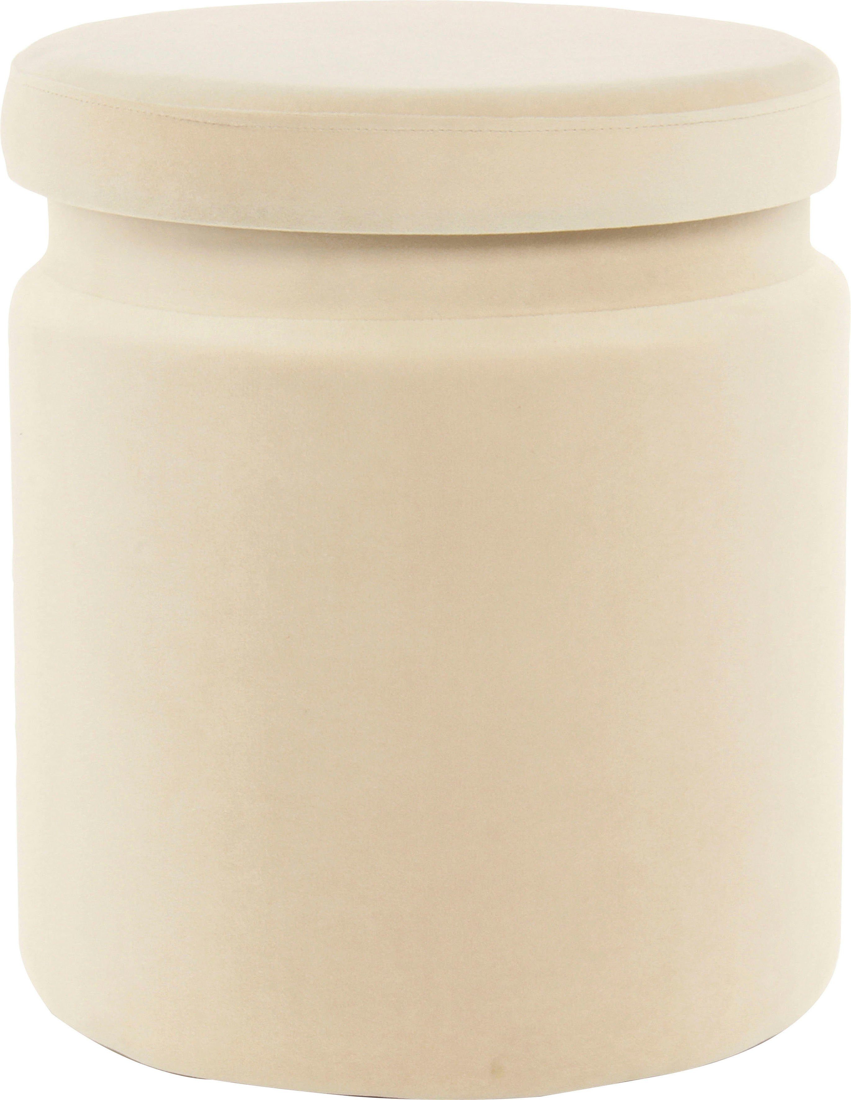 Kayoom Hocker met bergruimte Kruk Zora 225 2-delige set, fluweelzachte stof bekleding, ronde elegante vorm (set, 2 stuks)