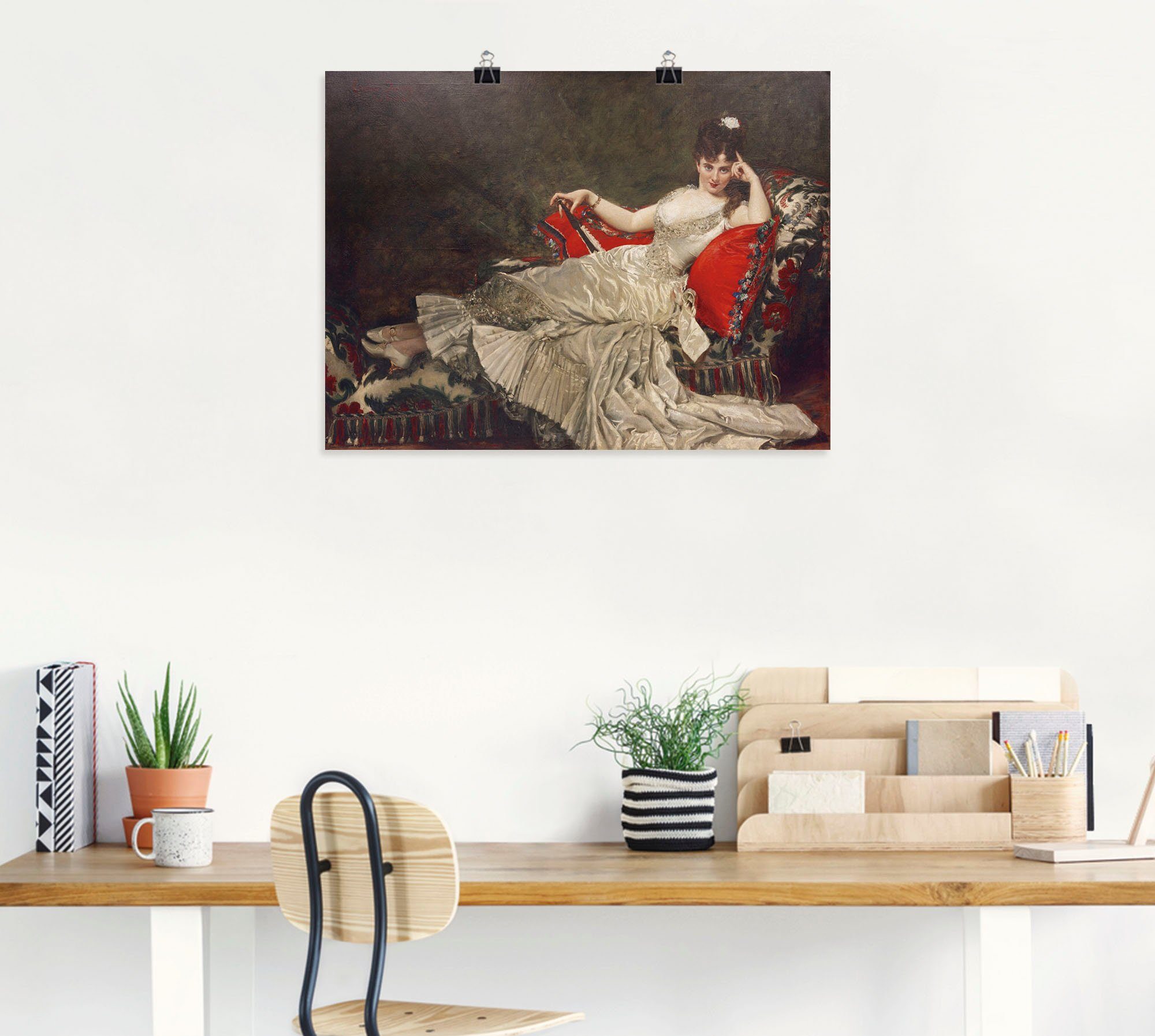 Artland Artprint Portret van Mademoiselle de Lancey als artprint van aluminium, artprint op linnen, muursticker of poster in verschillende maten