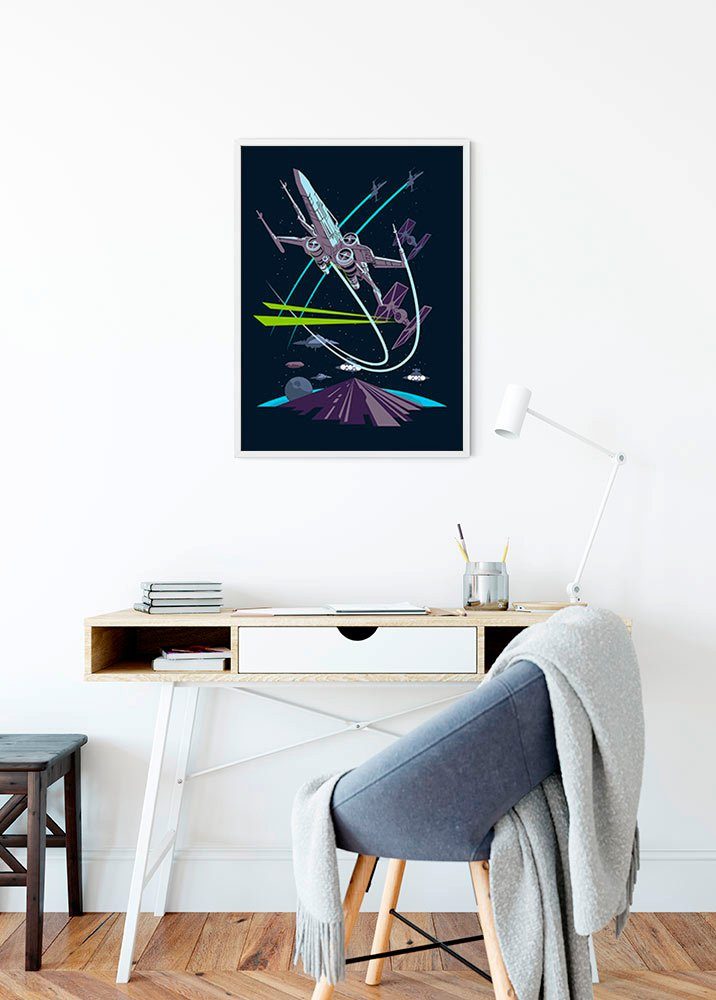 Komar Wanddecoratie Star Wars Classic Vector X-Wing Wanddecoratie voor de kinderkamer - zonder lijst (1 stuk)