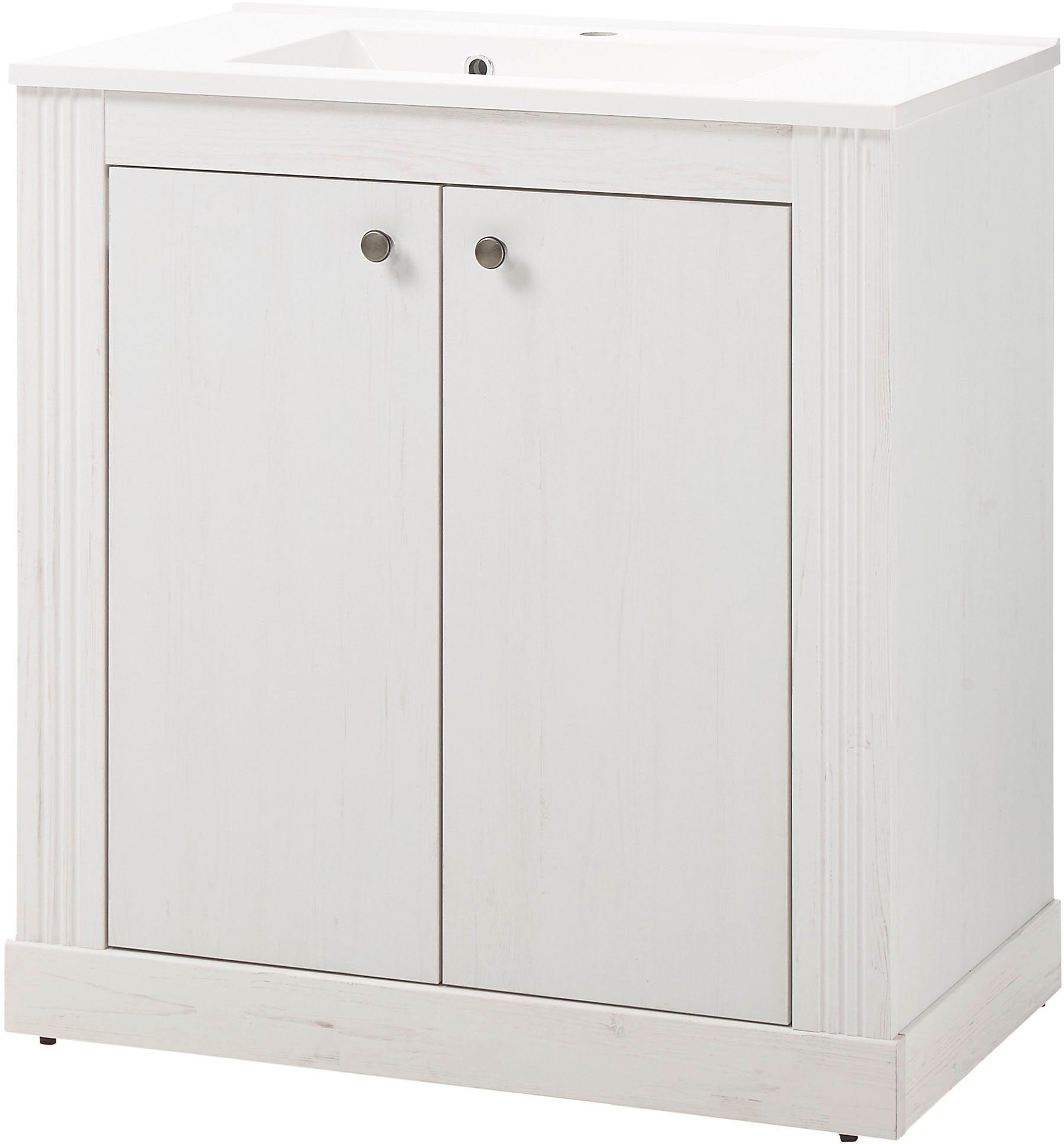Home affaire Wastafelonderkast WESTMINSTER, Waschbeckenunterschrank inkl. Waschbecken, Metallgriffe in romantische rustieke stijl, exclusief by otto