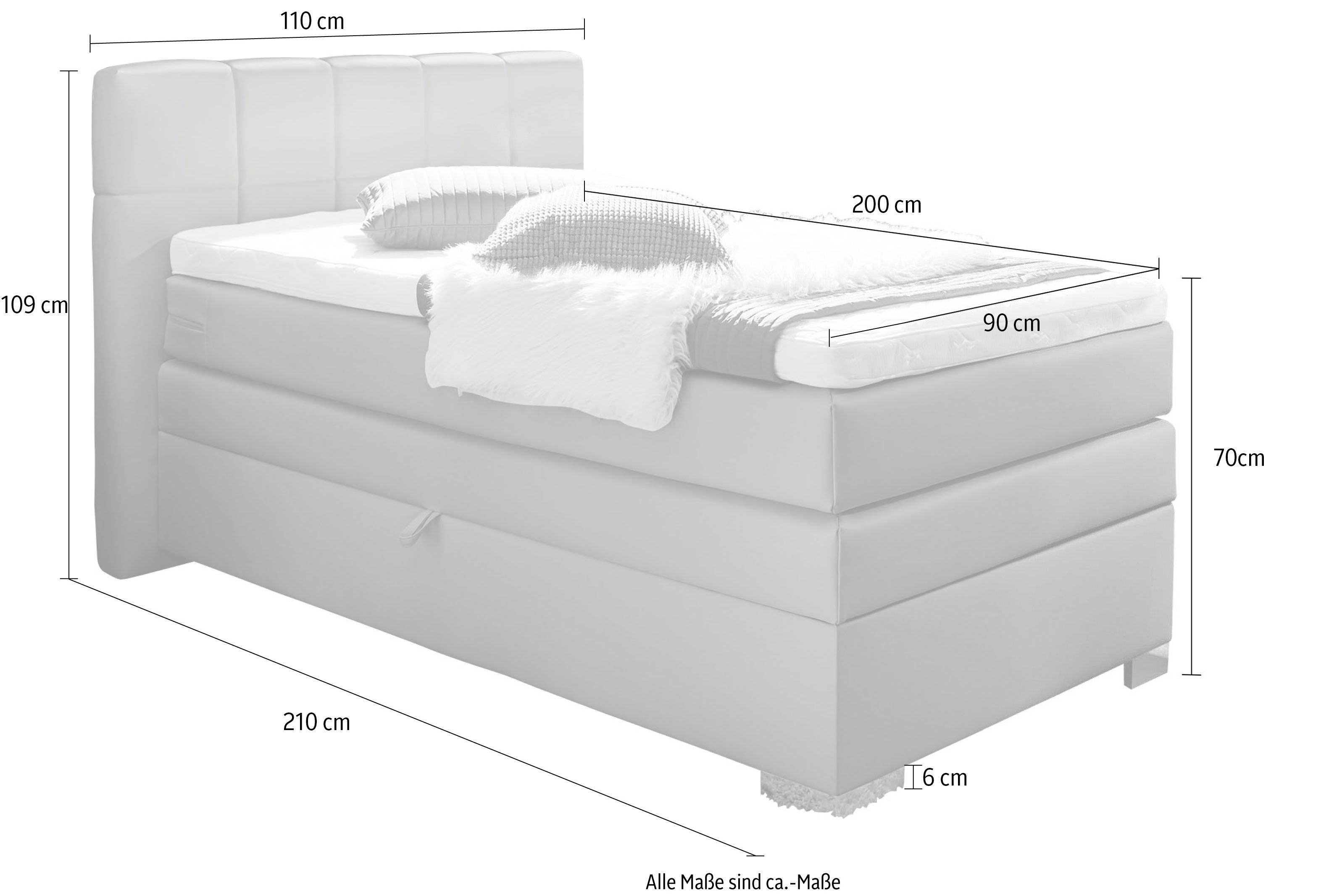 INOSIGN Boxspring Airdrie inclusief bedkist en topper