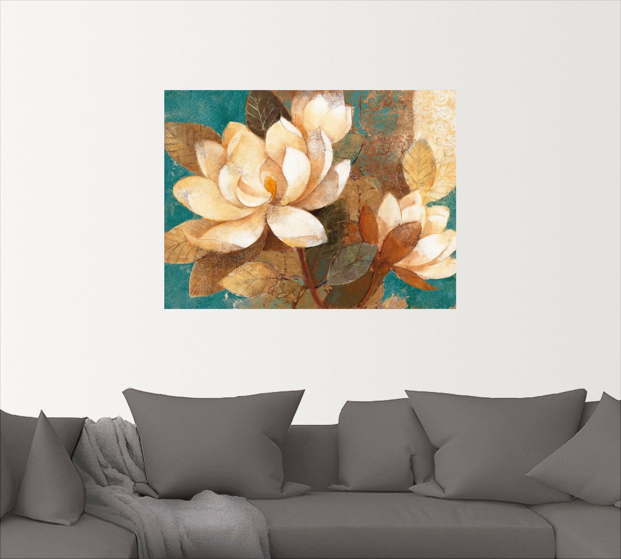 Artland Artprint Turquoise magnolia's als poster, muursticker in verschillende maten