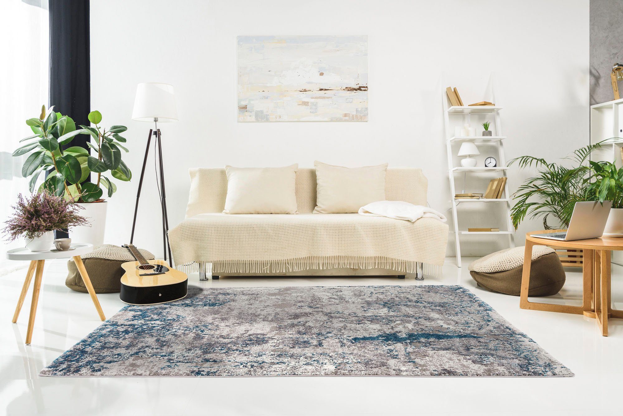 OCI DIE TEPPICHMARKE Vloerkleed Juwel Liray Korte pool, woonkamer, marmer look, reliëfeffect