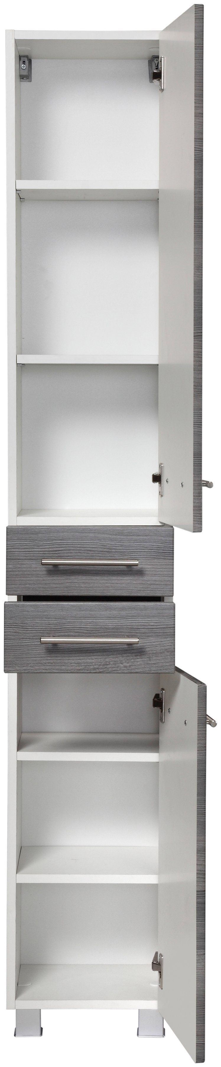 welltime Hoge kast Trento, in verschillende designs en kleuren Badkamermeubels, zijkast breedte 30 cm, veel opbergruimte, Made in Germany