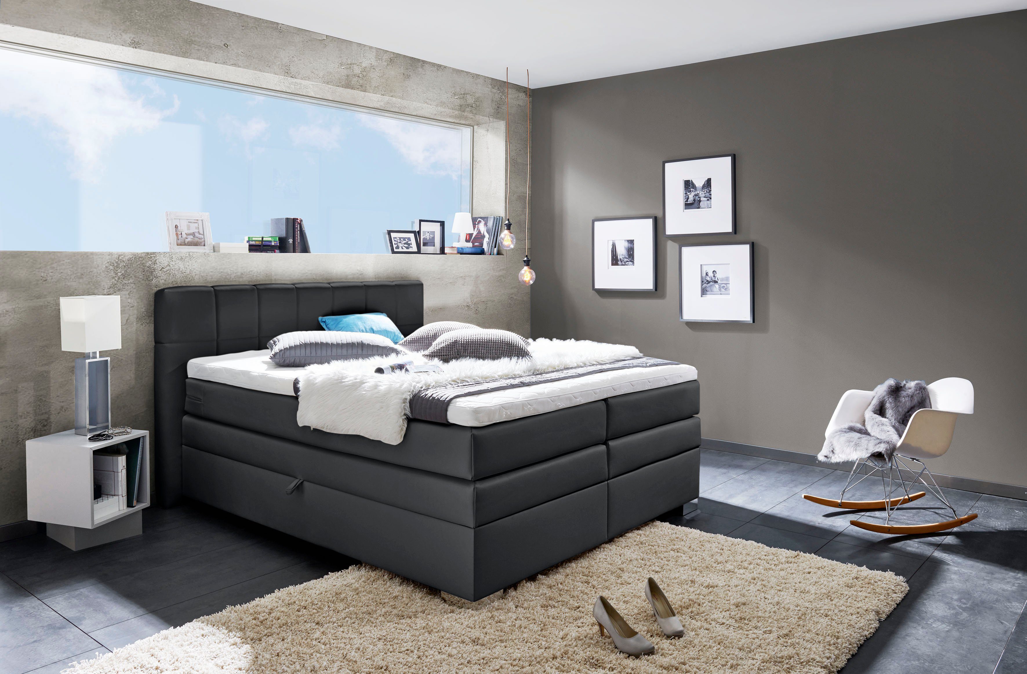 INOSIGN Boxspring Airdrie inclusief bedkist en topper