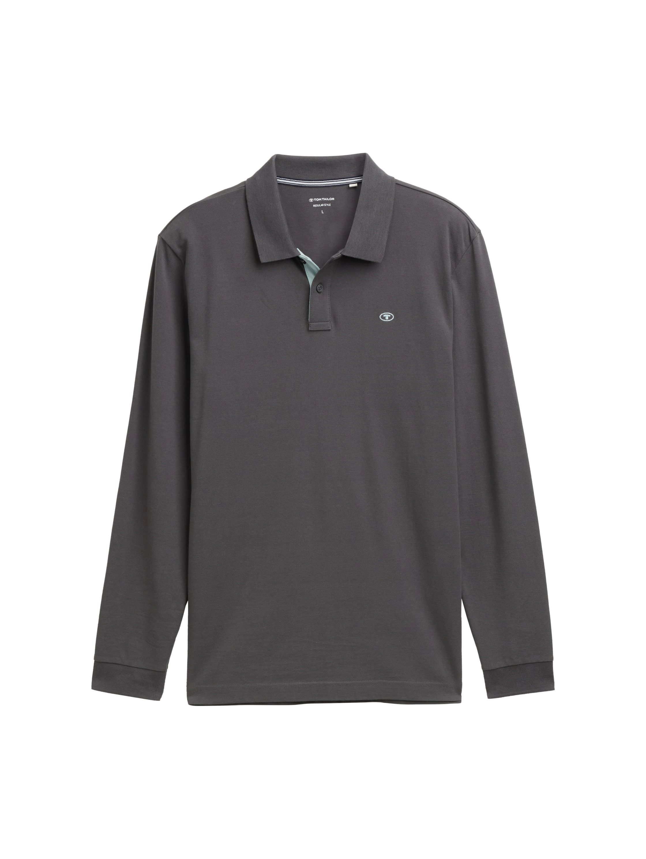 Tom Tailor Poloshirt met lange mouwen met logoborduursel