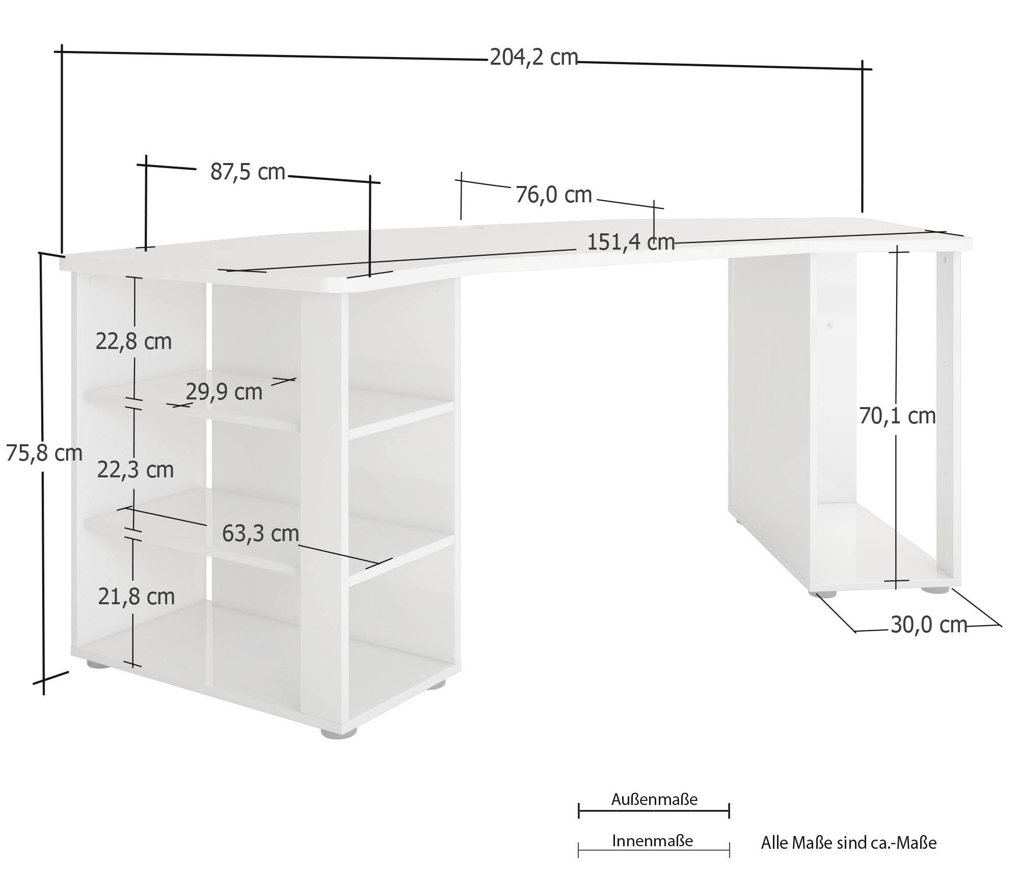 INOSIGN Gamingtafel Pippo Design-gamingtafel in hoogglans