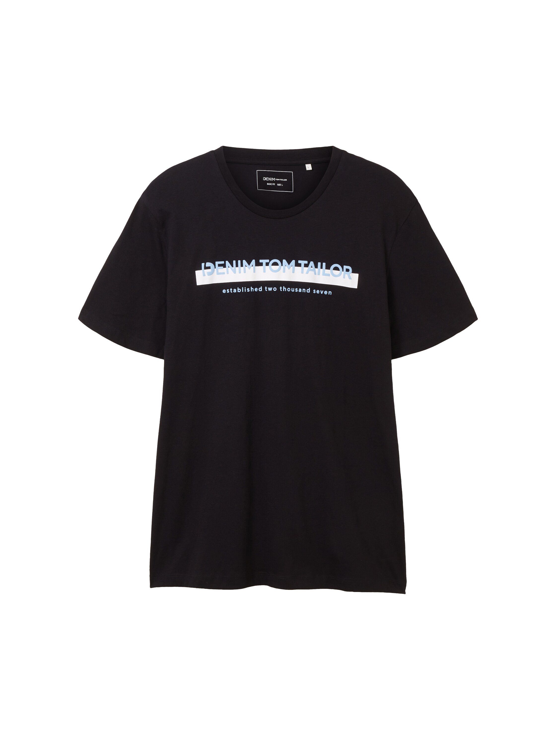 Tom Tailor Denim T-shirt met logo-frontprint