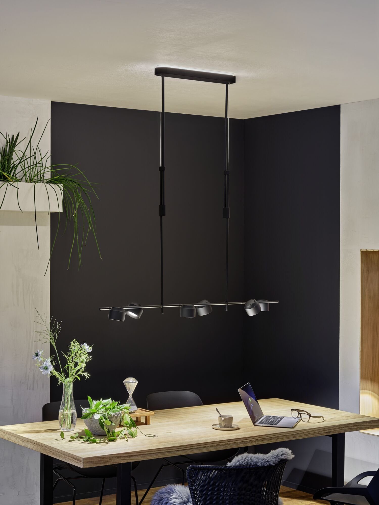 Paulmann Led-hanglamp Puric Pane Effect 6x 6,5W Zwart 230V Metaal/Kunststof (1 stuk)