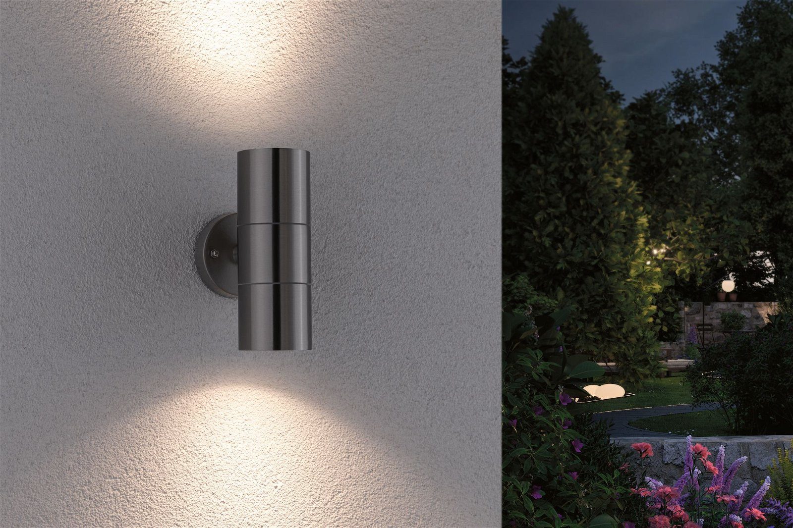 Paulmann Wandlamp voor buiten Flame IP44 60mm max. 2x10W 230V Geborsteld RVS (1 stuk)