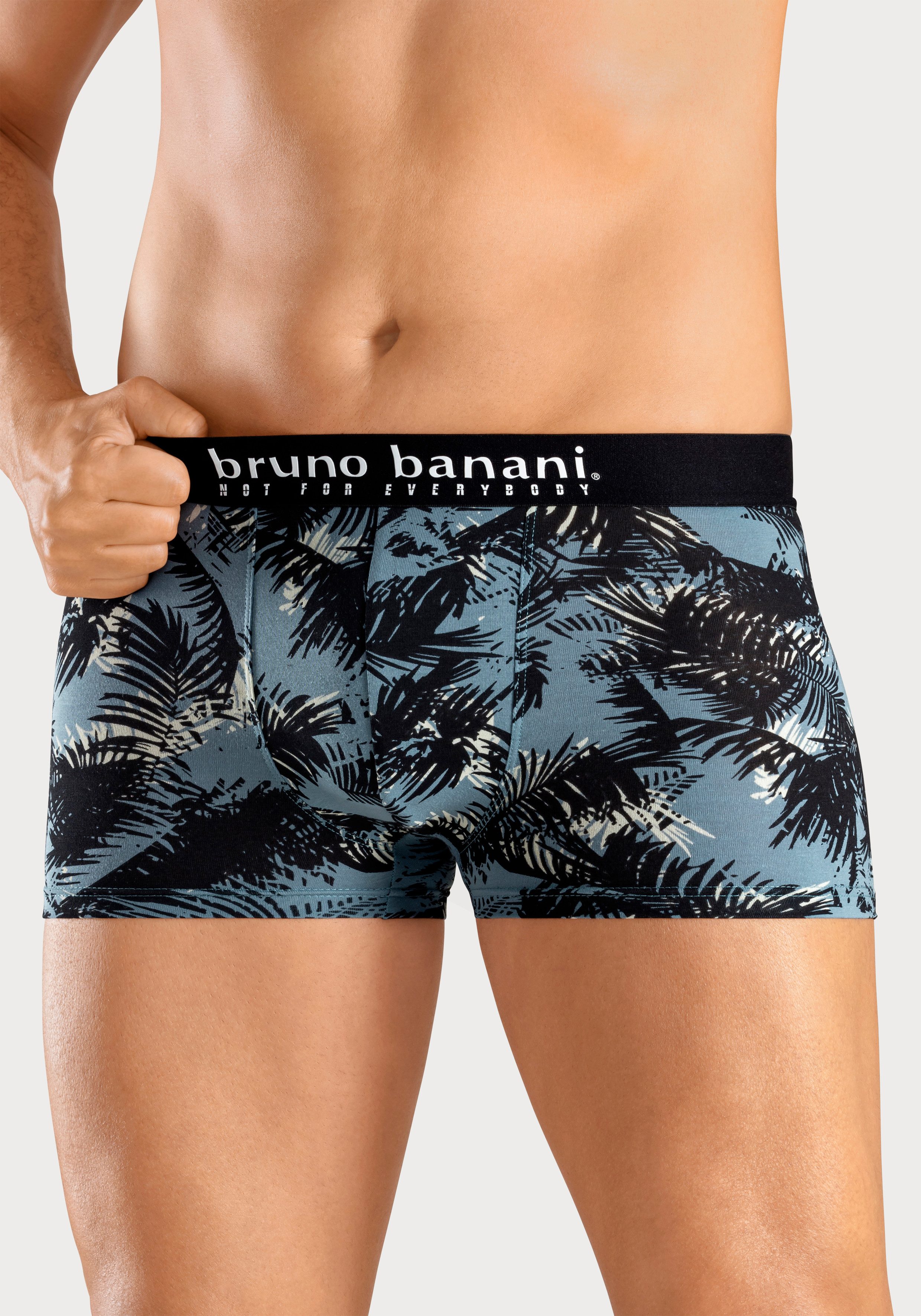 Bruno Banani Boxershort voor heren met palmprint en effen van katoenmix (4 stuks Set van 4)