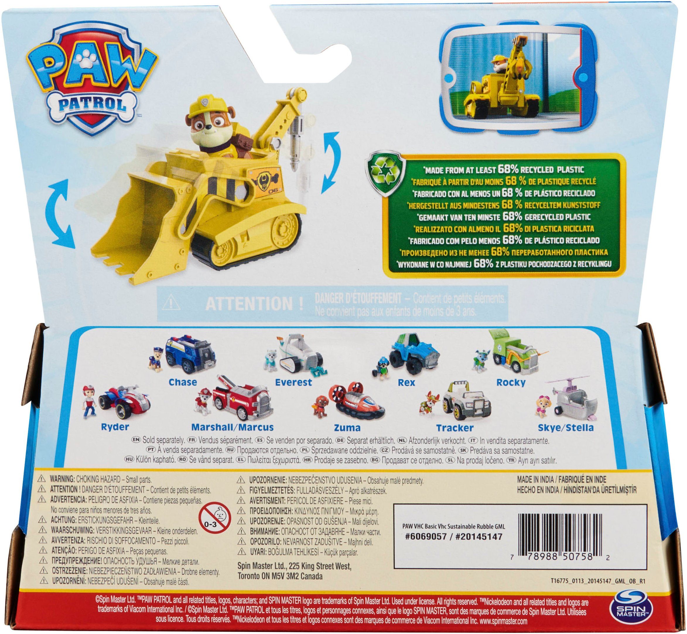 Spin Master Speelgoedauto Paw Patrol - Sust. Basic Vehicle Rubble
