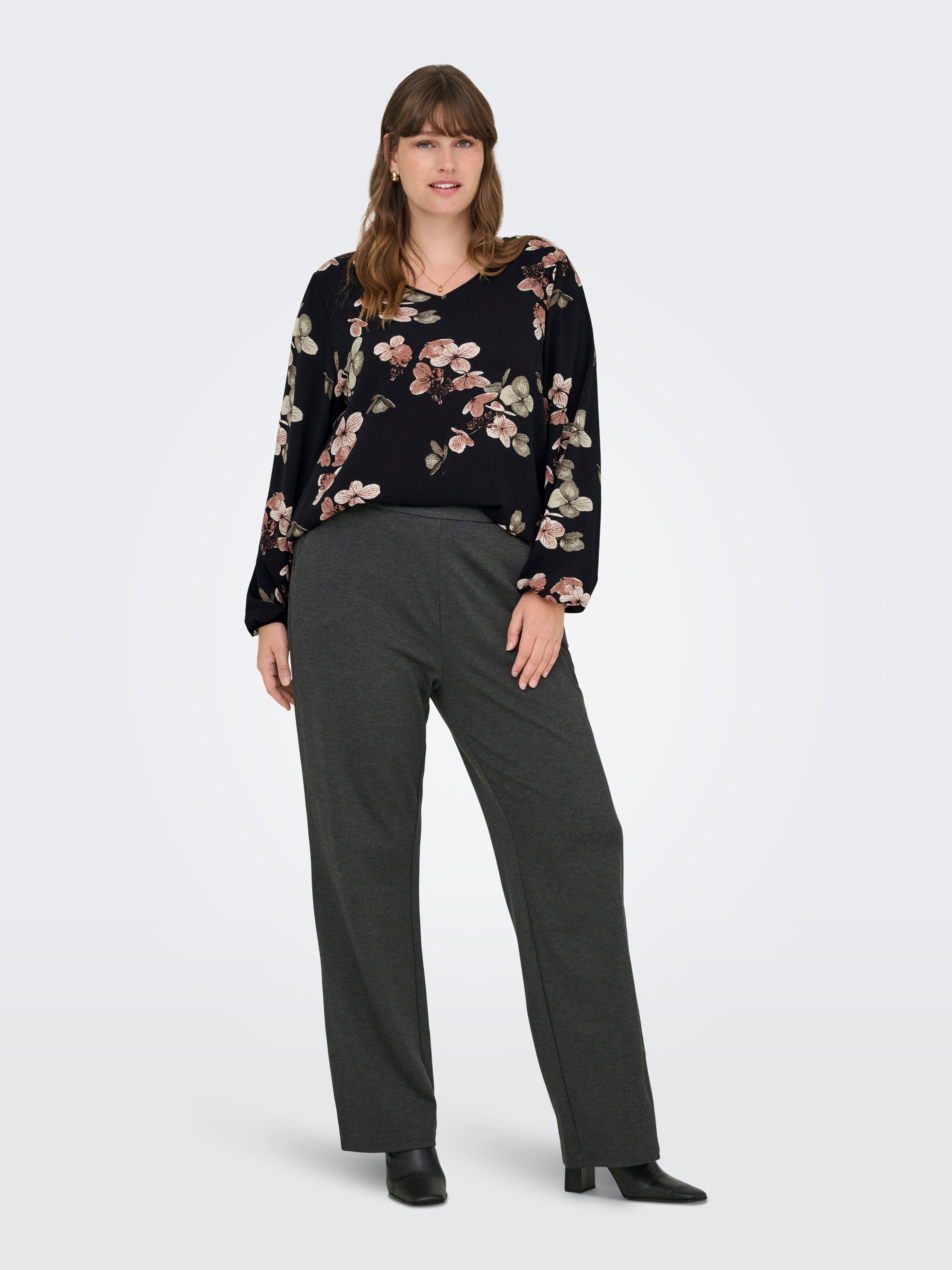 ONLY CARMAKOMA Shirt CARVICA LIFE L/S V-NECK TOP WVN NOOS