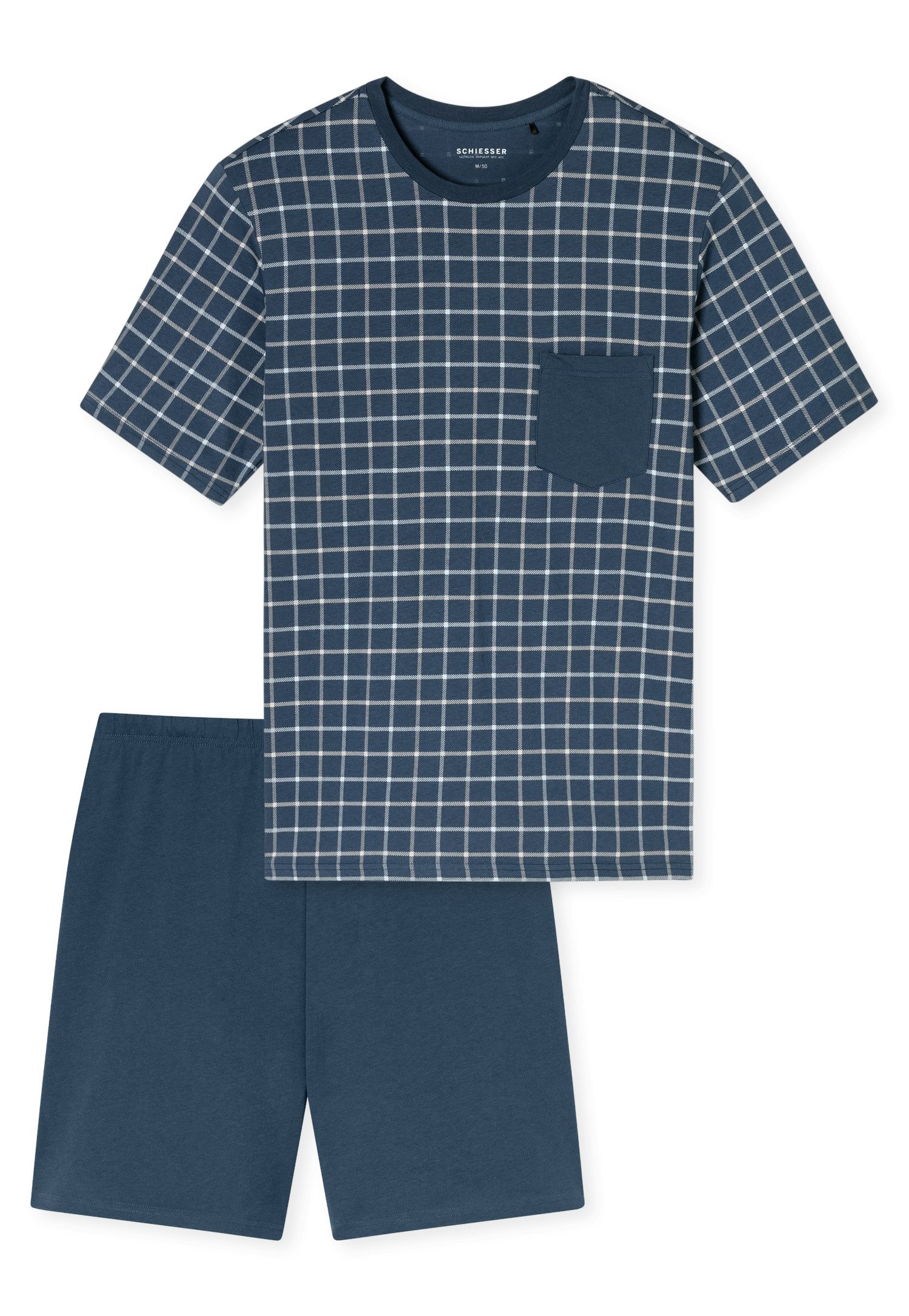 Schiesser Shortama Comfort Essentials met opgestikte borstzak (2-delig)